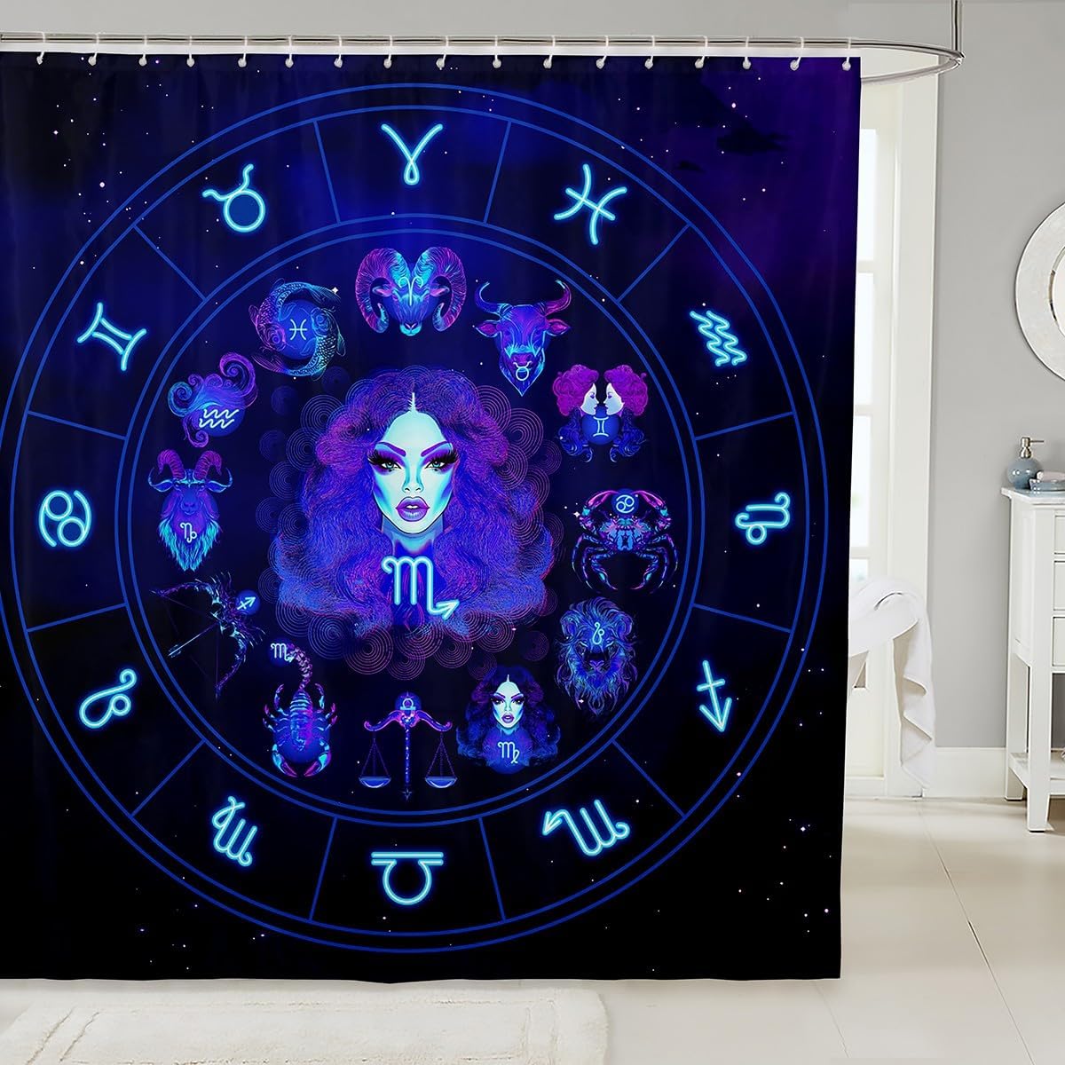 Virgo Bath Curtain Set 72x72 12 Constellations