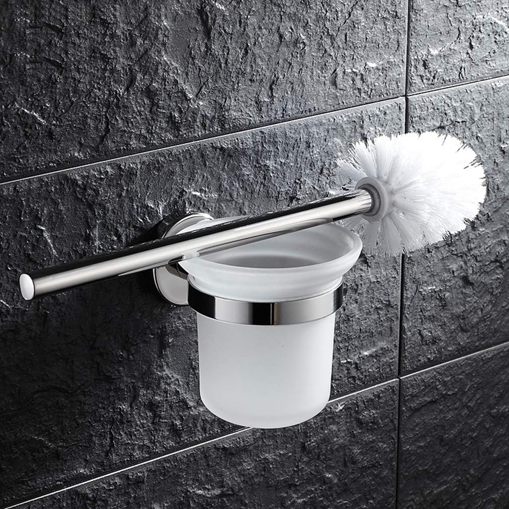 LUDSUY Wall Mounted Glass Toilet Brush Holder 1