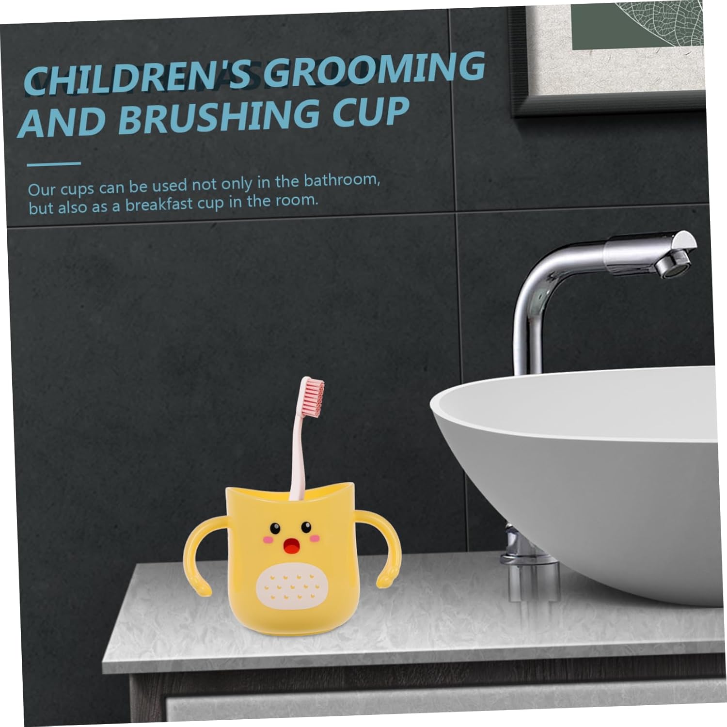 Hoement Durable Cartoon Toothbrush Holder Mug 1