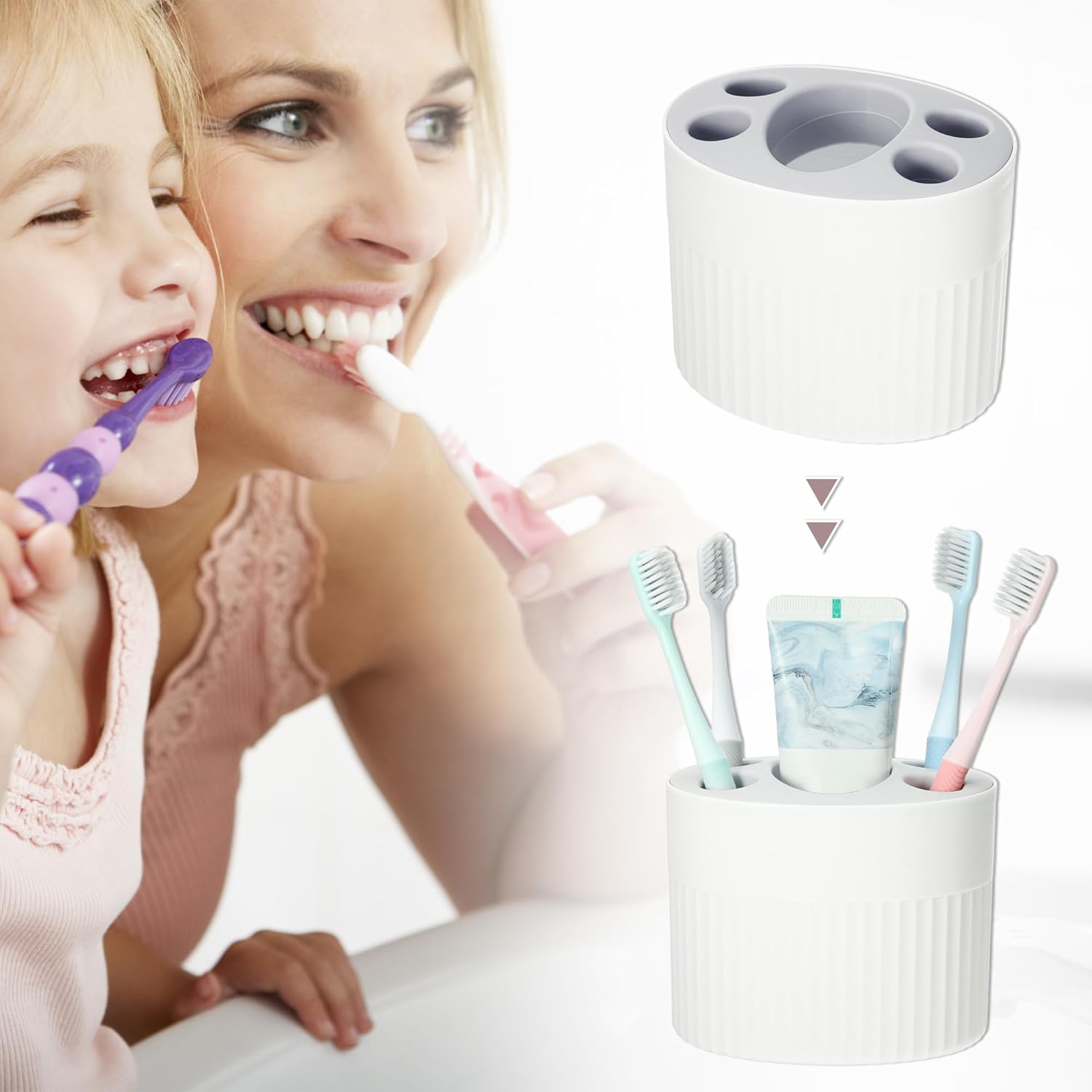 VOCOSTE White Toothbrush Holder Organizer