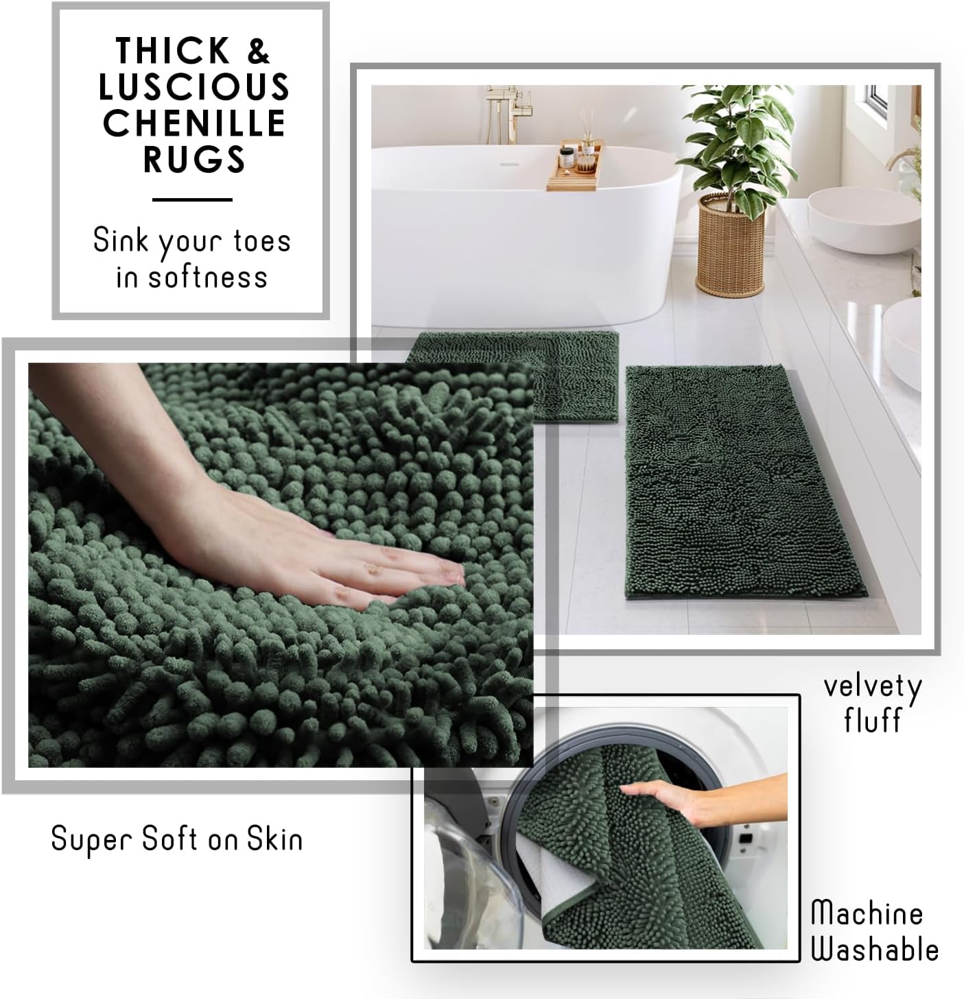 Clara Clark 27PC Hunter Green Bathroom Accessory Set