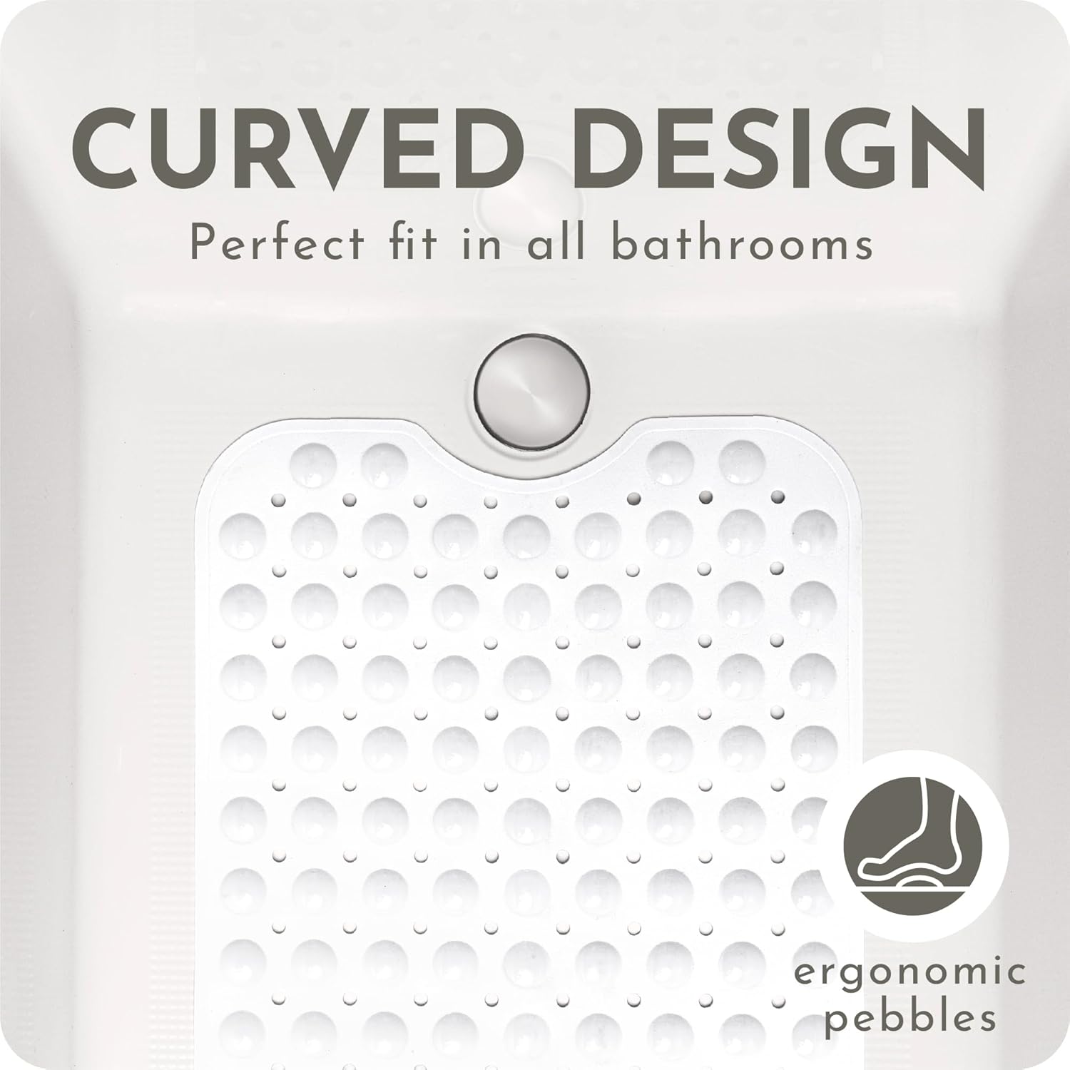 AH Artisan Home White Bath Mat 100x40cm Non Slip