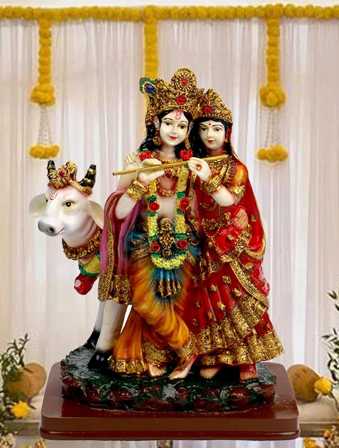 Radha Krishna Murti Idol Showpiece God Jugaljodi for Home Office Temple