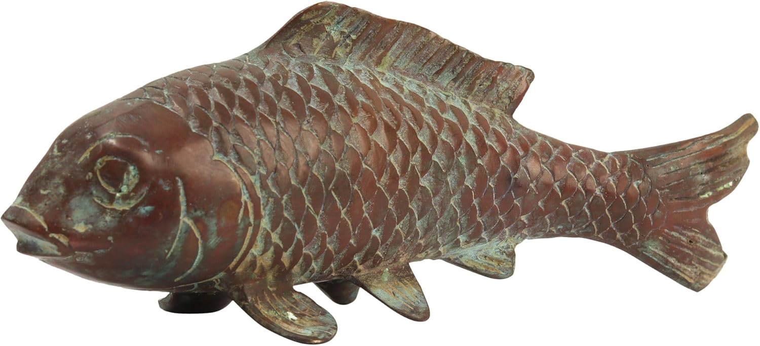 Fish Brass Statue Handcrafted Home Decor Accents