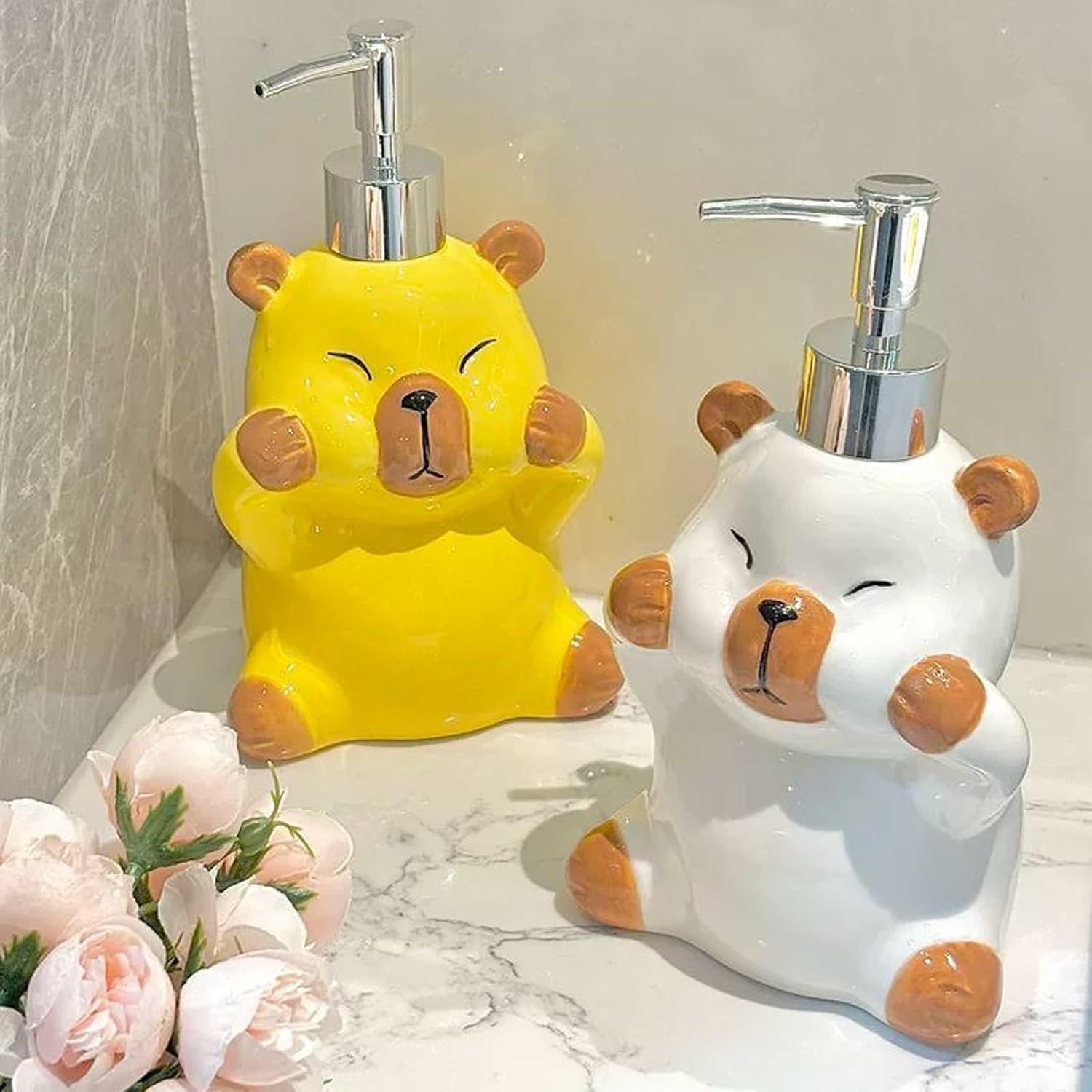 Cute Capibara Soap Dispenser for Bathroom Kitchen