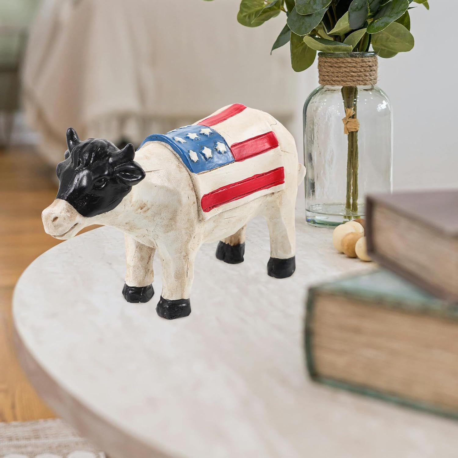 Garneck Patriotic Cow Statue 4th of July Decor