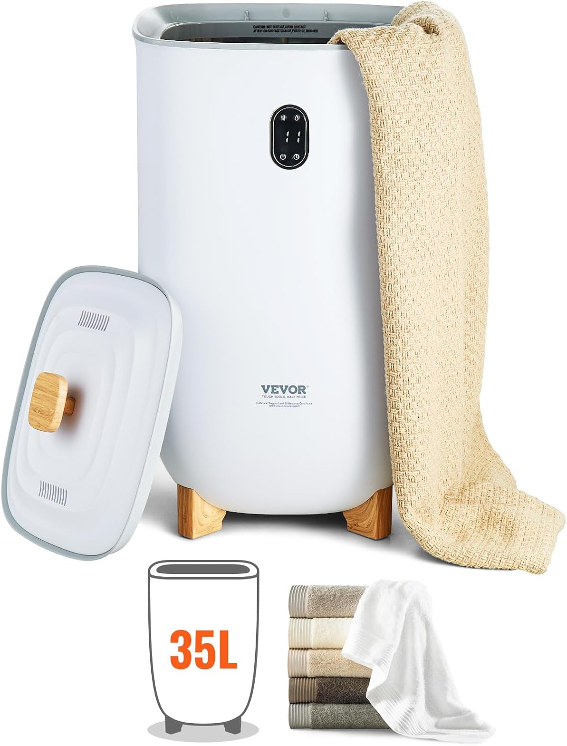 VEVOR 35L Towel Warmer with 4 Drying Modes and LED Display