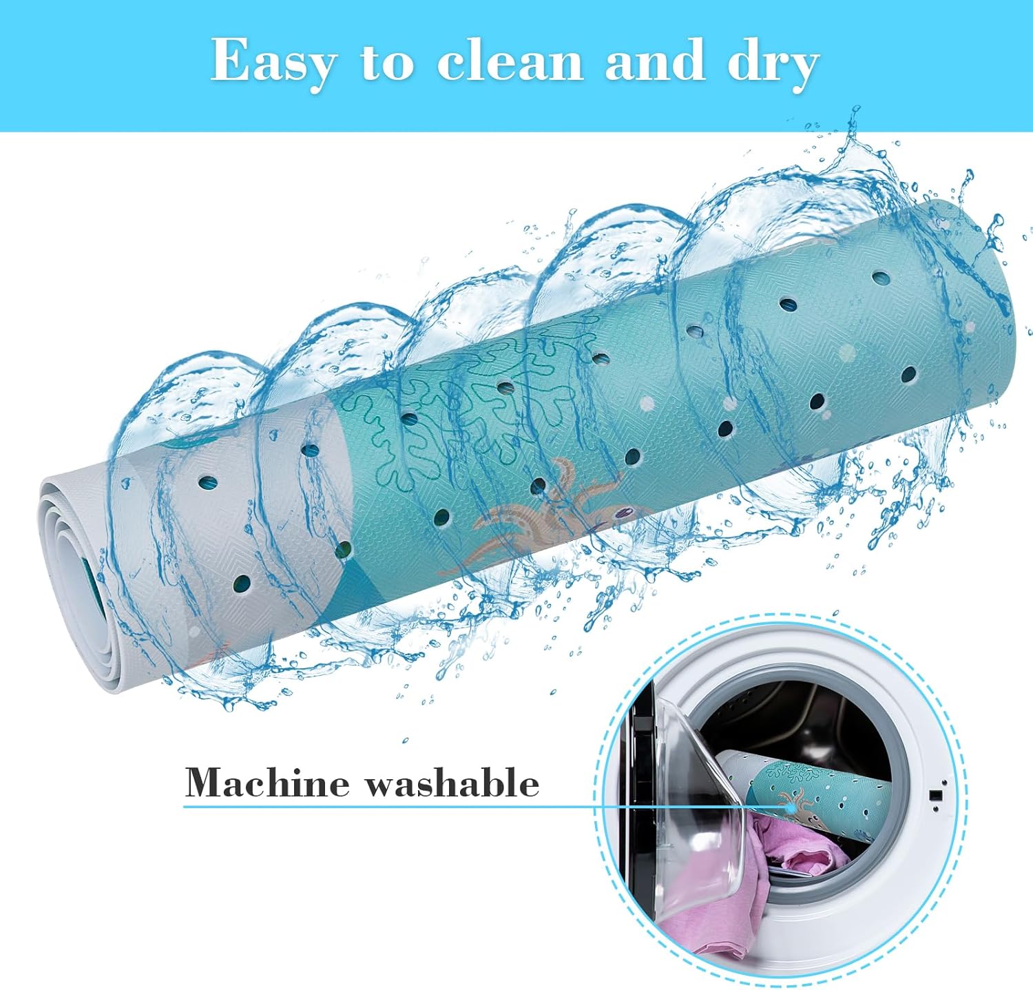 Secopad Cartoon Baby Bath Mat with Suction Cups