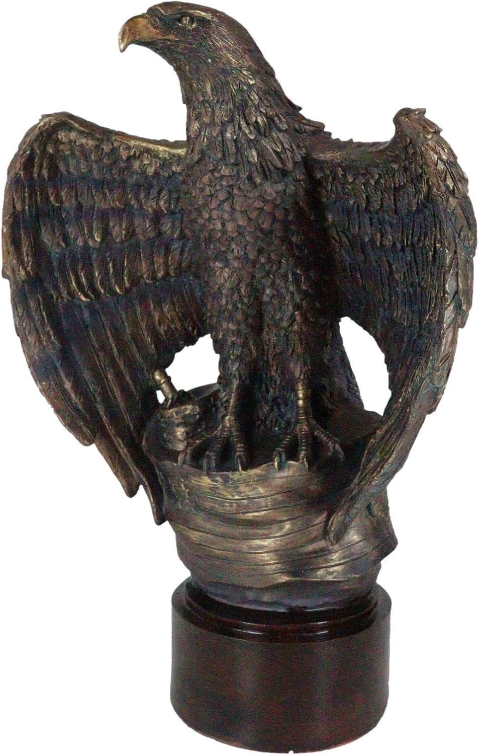 Ebros Gift Patriotic Bald Eagle Flag Statue