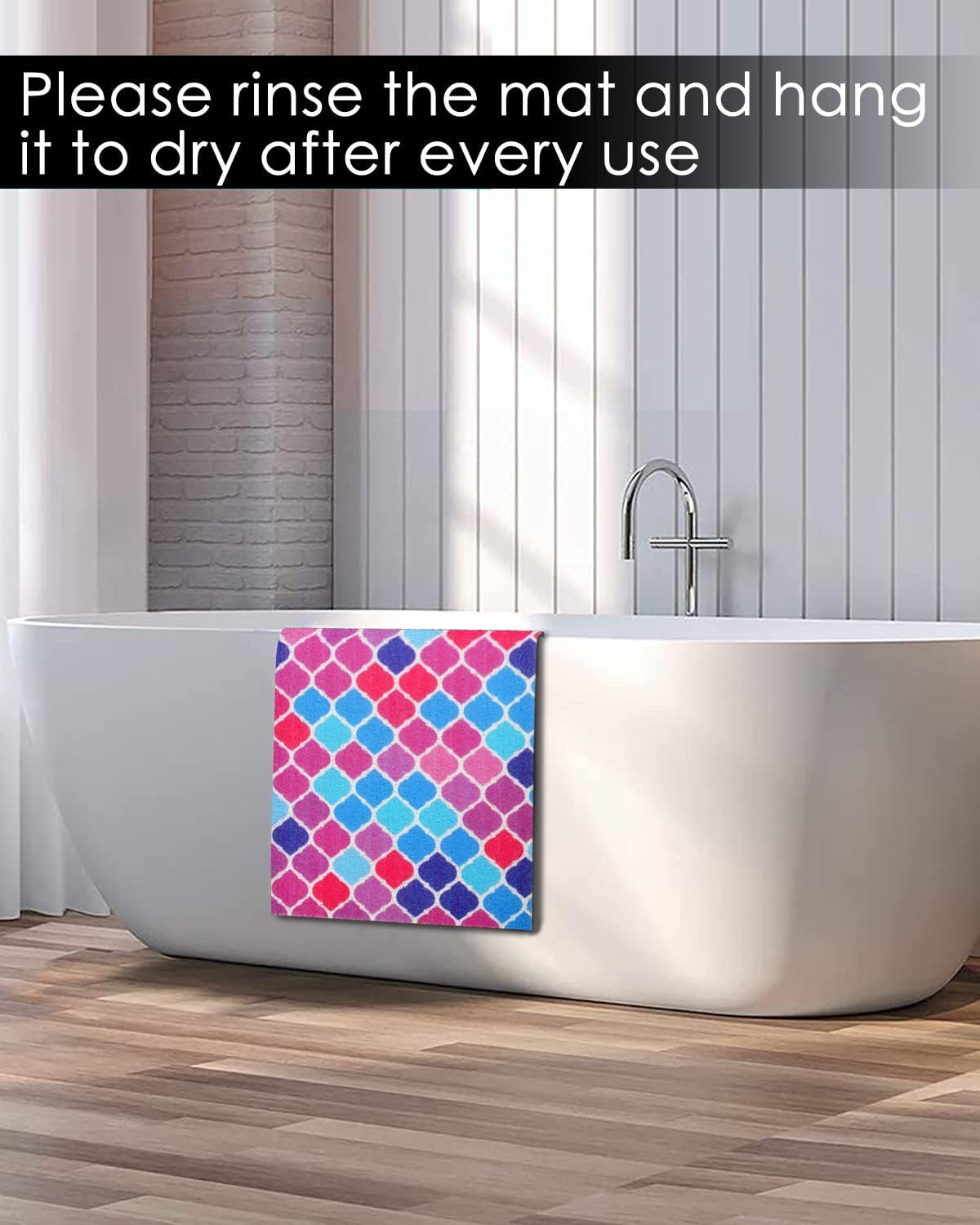 Non-Slip Bathtub Mat with Drainage Holes 15736 Inch