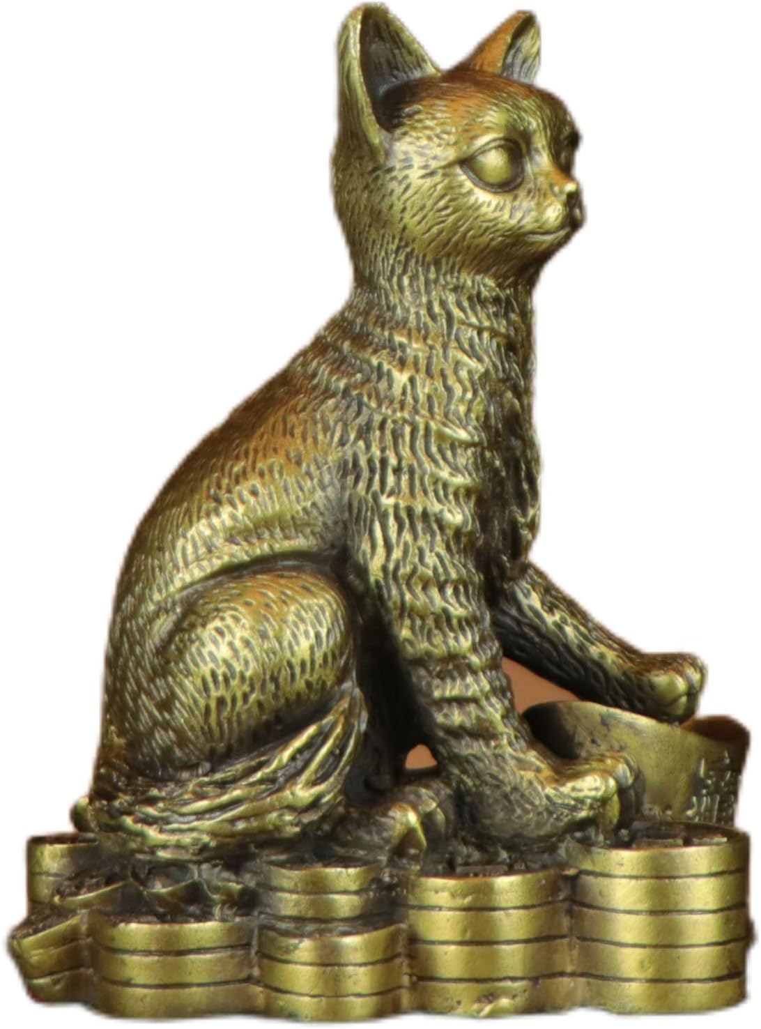 Usoway Copper Cat Figurine for Home Office Decor