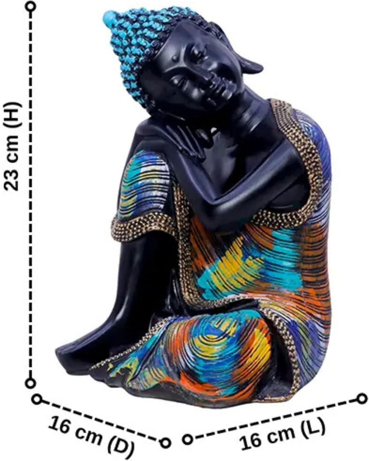Meditating Buddha Statue Peaceful Home Decor Figure