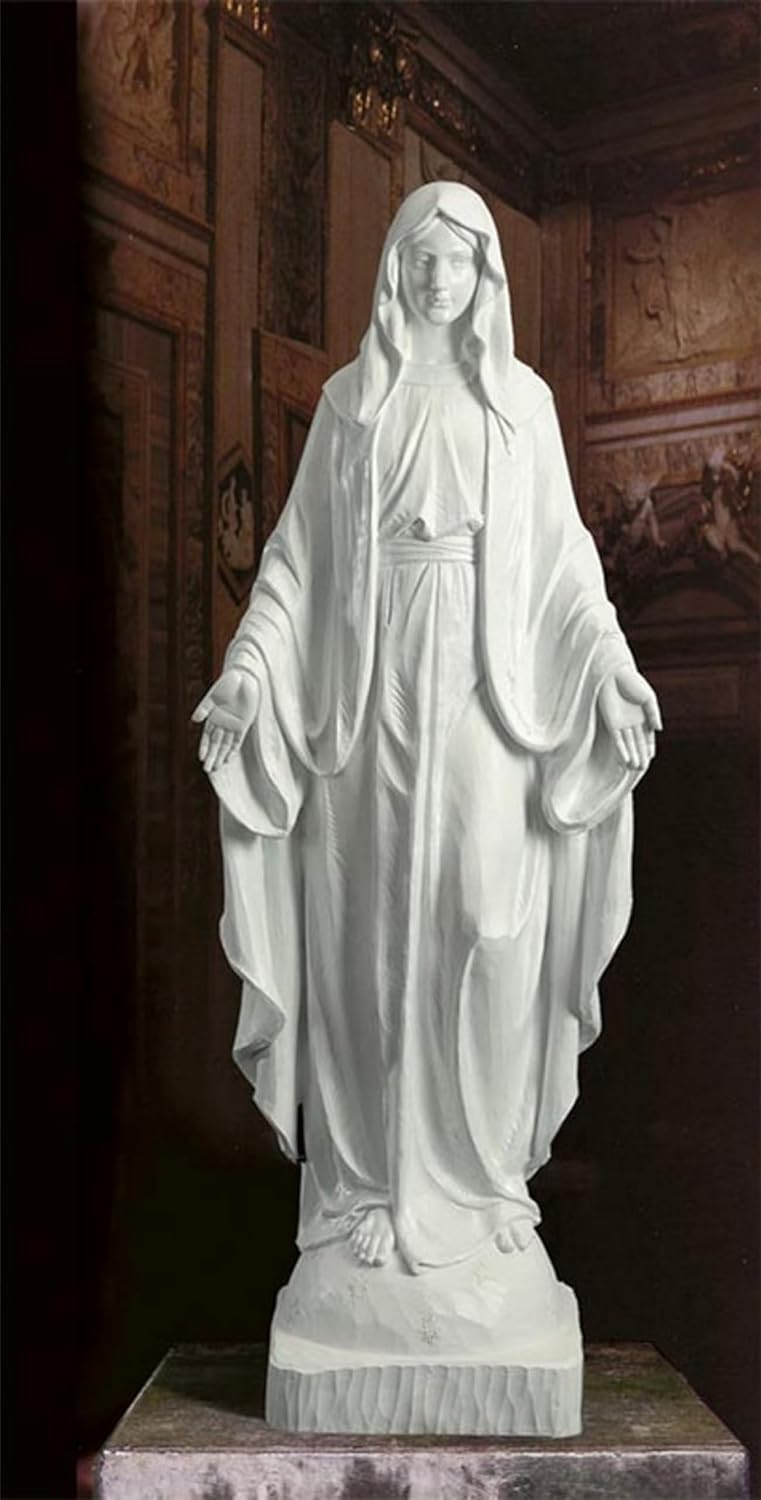 Val Gardena Our Lady of Grace Wood Resin Statue 50 Tall