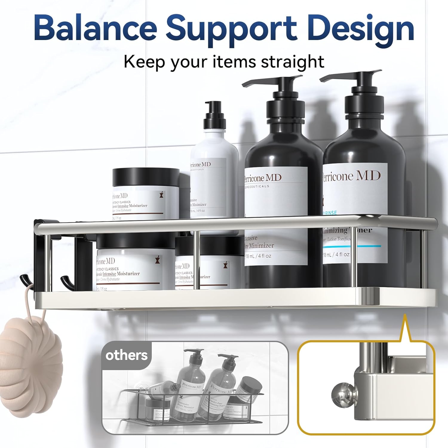 YASONIC 2 Pack Shower Caddy with Removable Hooks