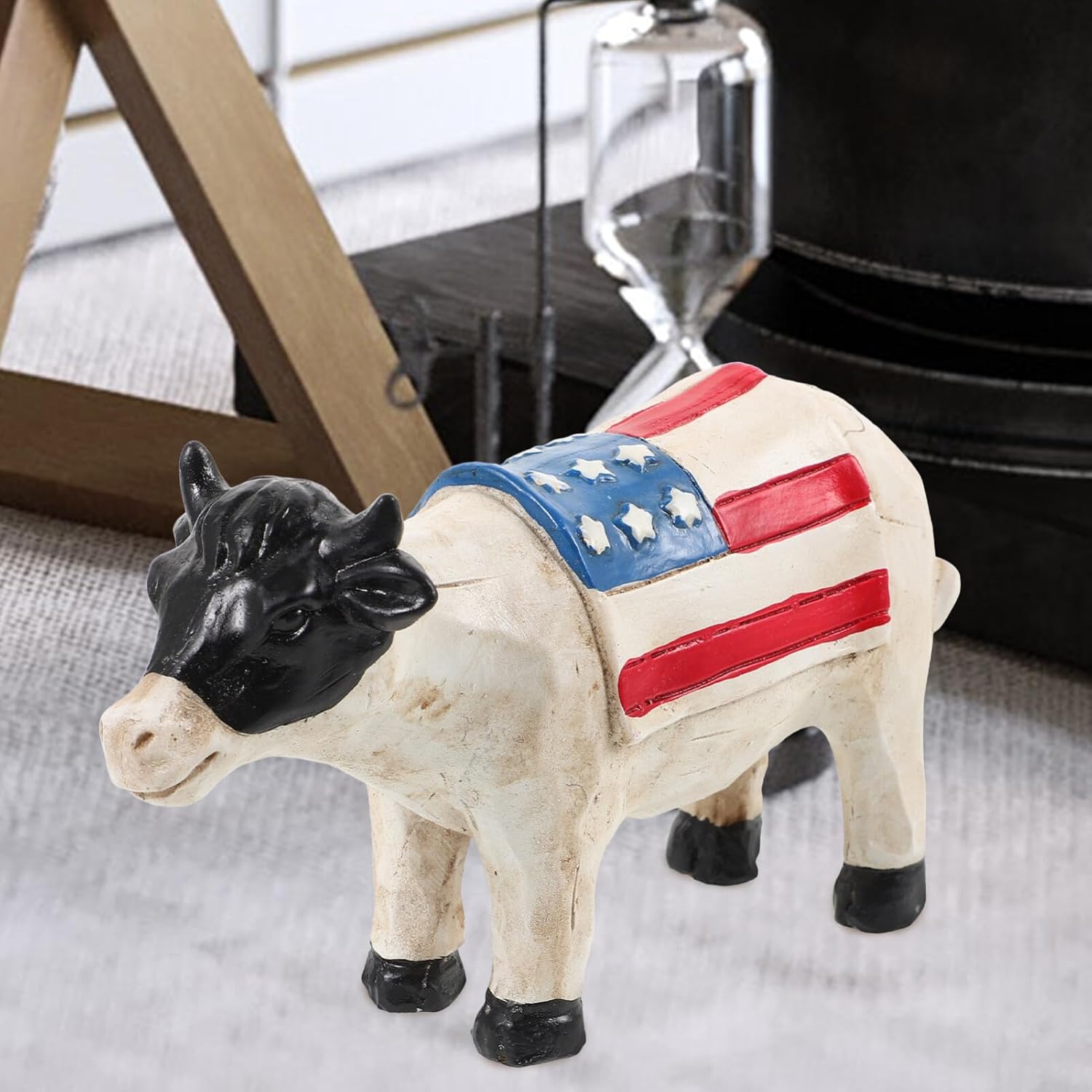 Garneck Patriotic Cow Statue 4th of July Decor
