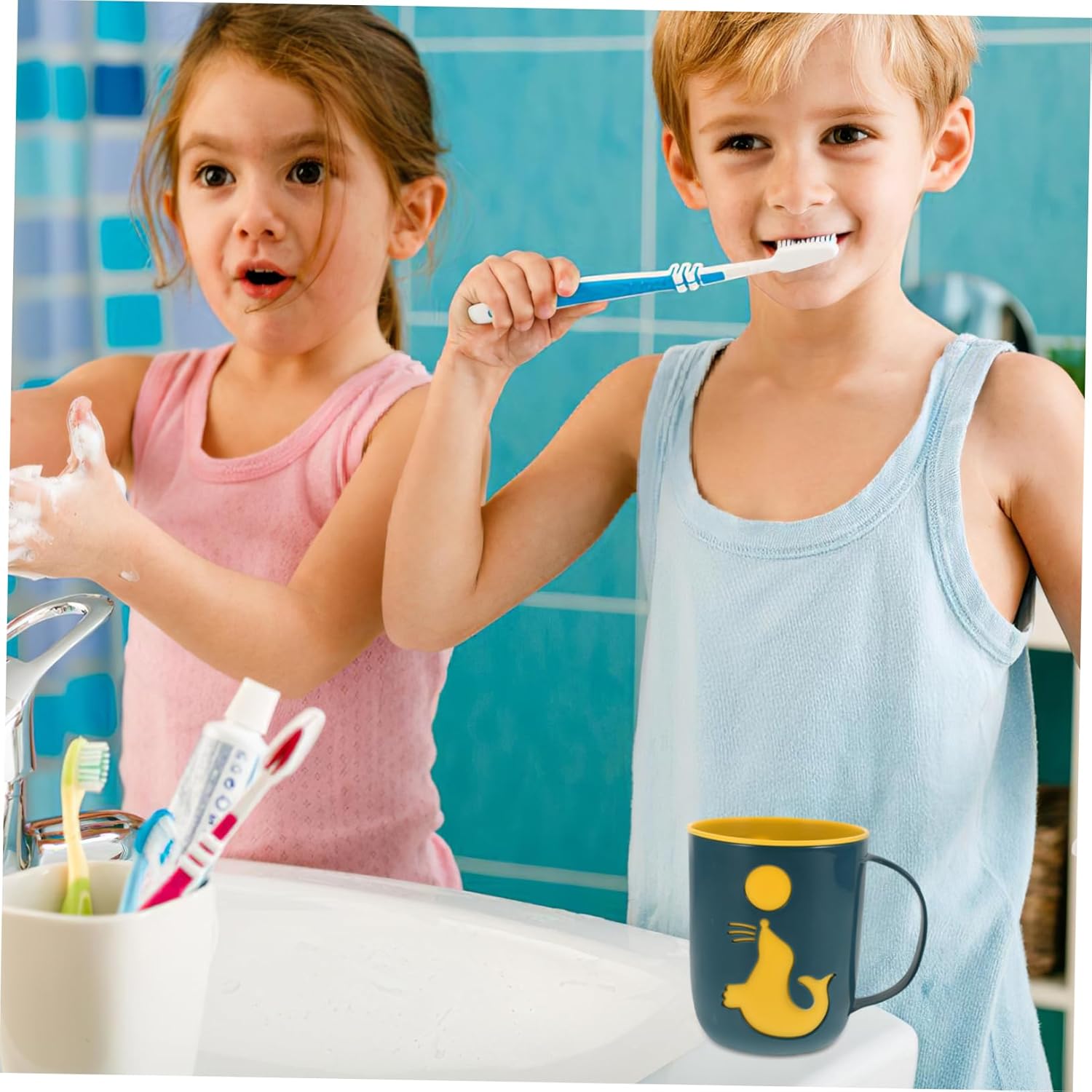 Adorable dolphin toothbrush cup travel mug for kids