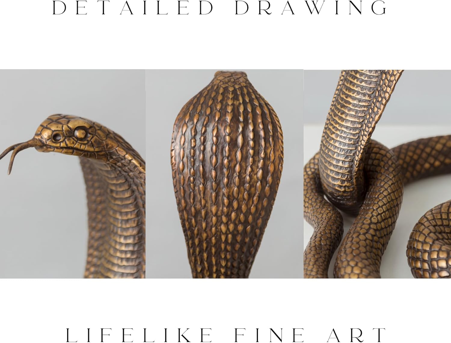 YouFine Bronze King Cobra Sculpture 134 Lifelike Statue 1