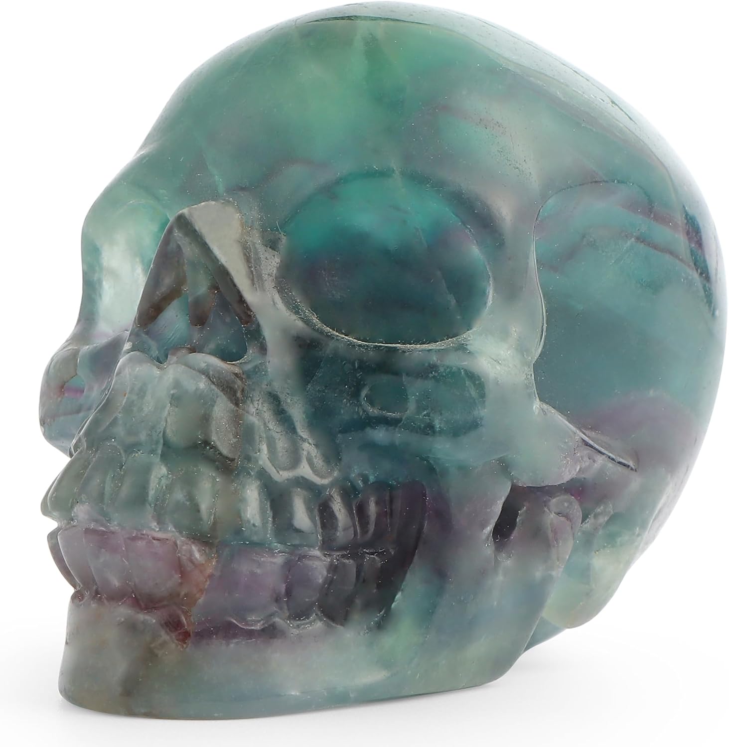 LEADGEM Rainbow Fluorite Crystal Skull Statue 30 Inch