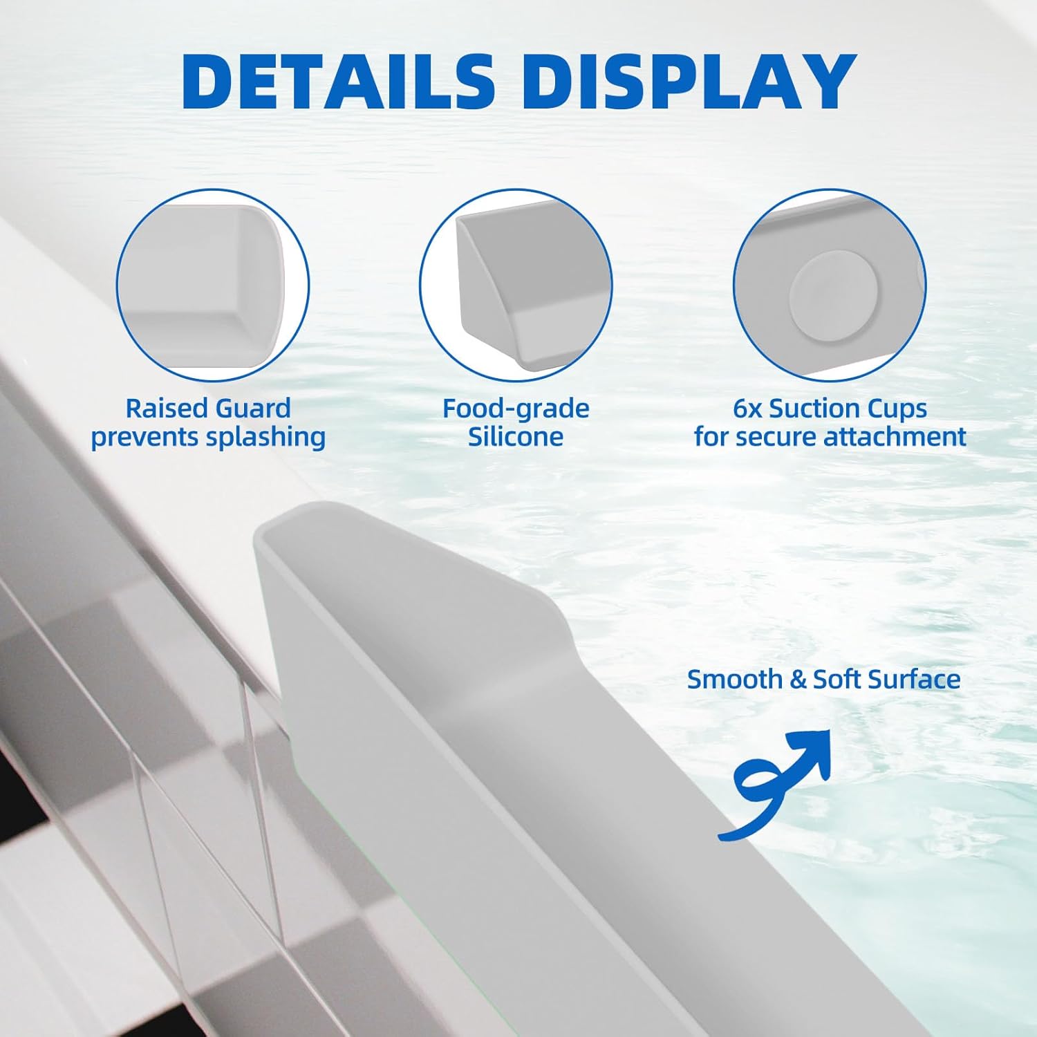 Resseor Bath Tub Splash Guard with Play Shelf and Suction Cups