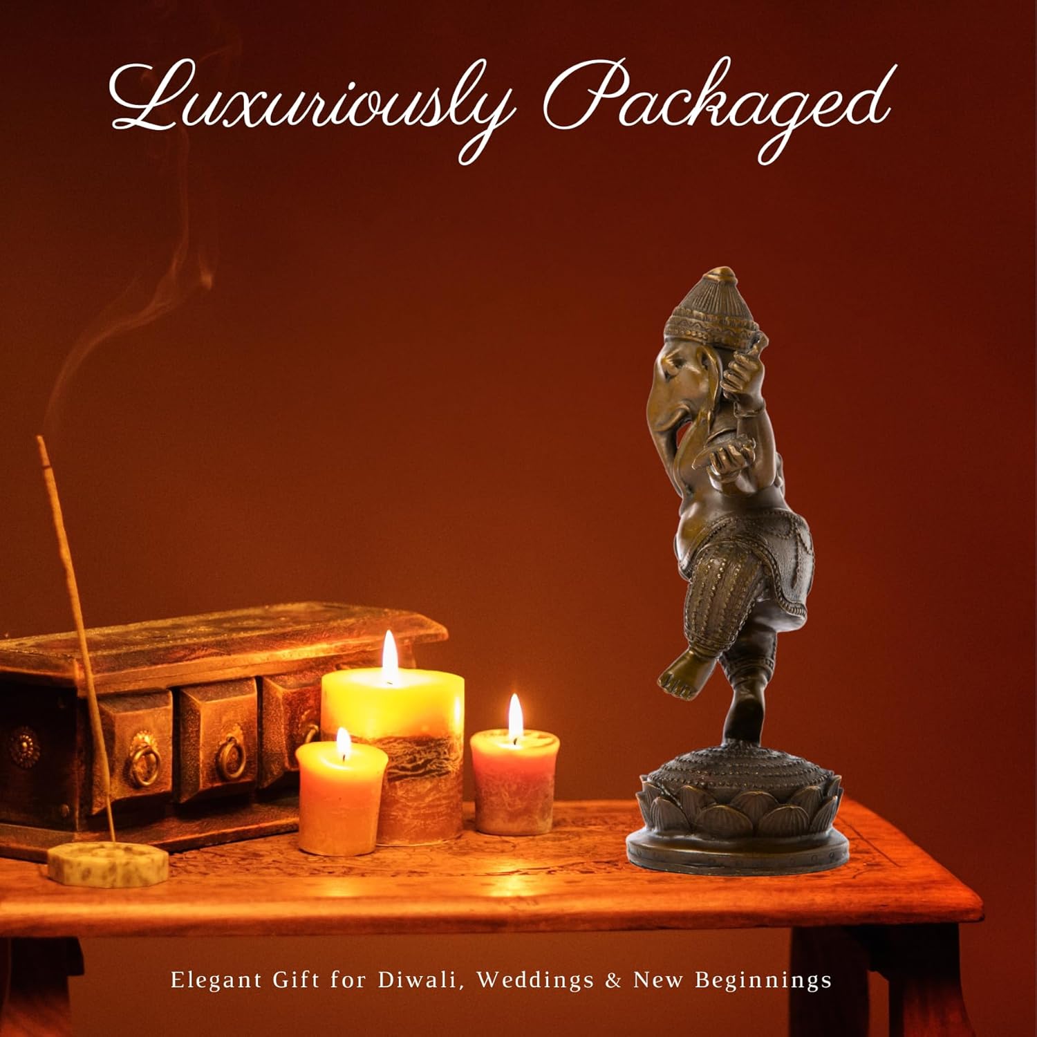76-Inch Solid Bronze Ganesha Statue with Lotus Base