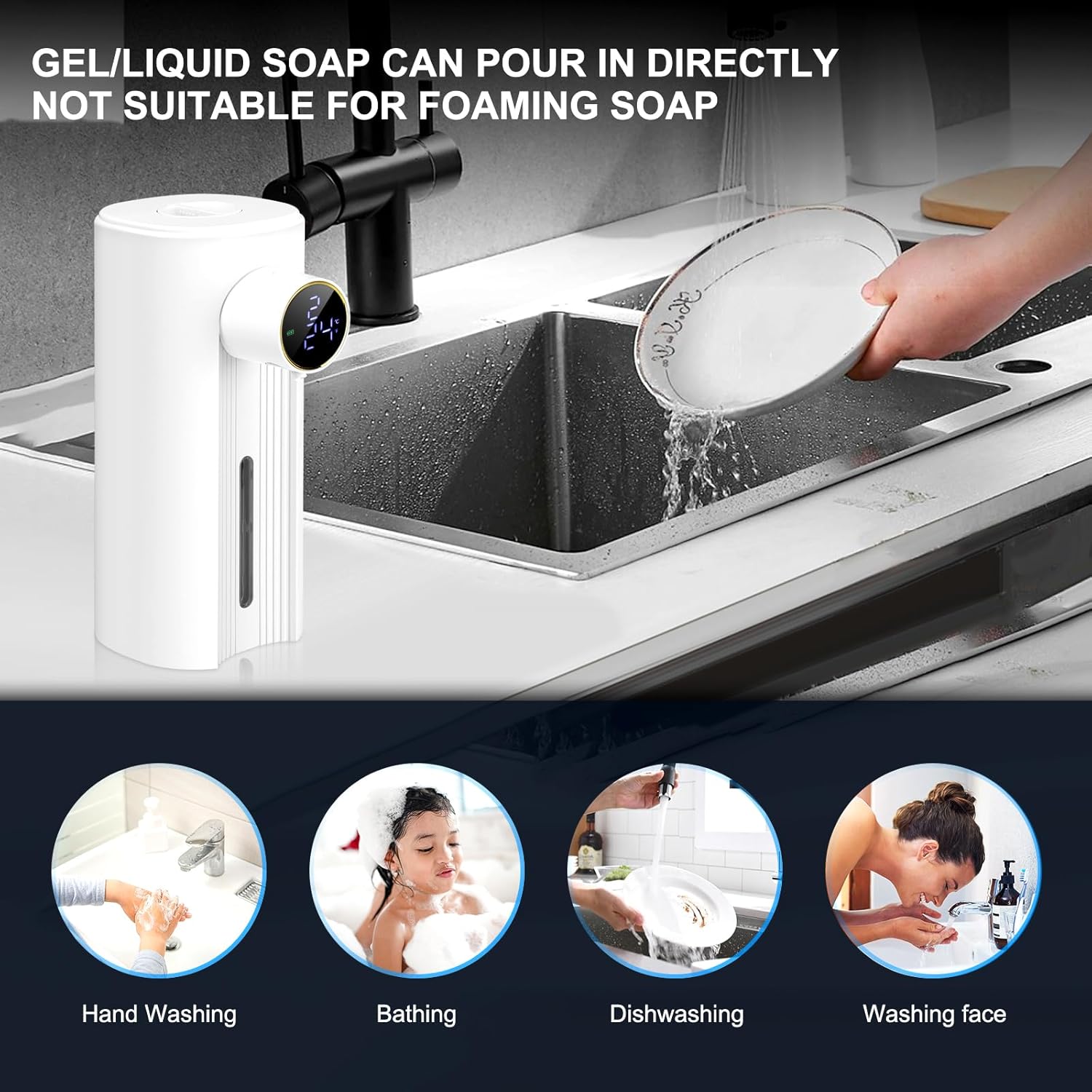 Blancel Smart Touchless Soap Dispenser with LCD Display