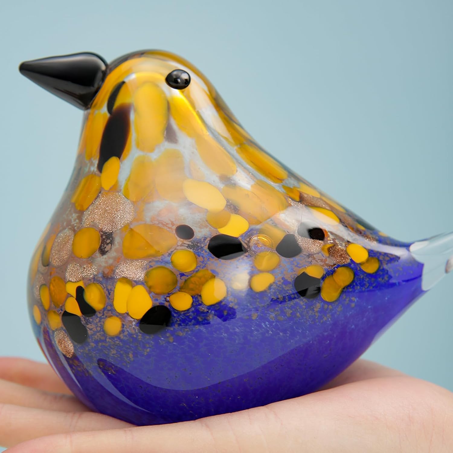 Handmade Blown Glass Bird Figurine Home Decor