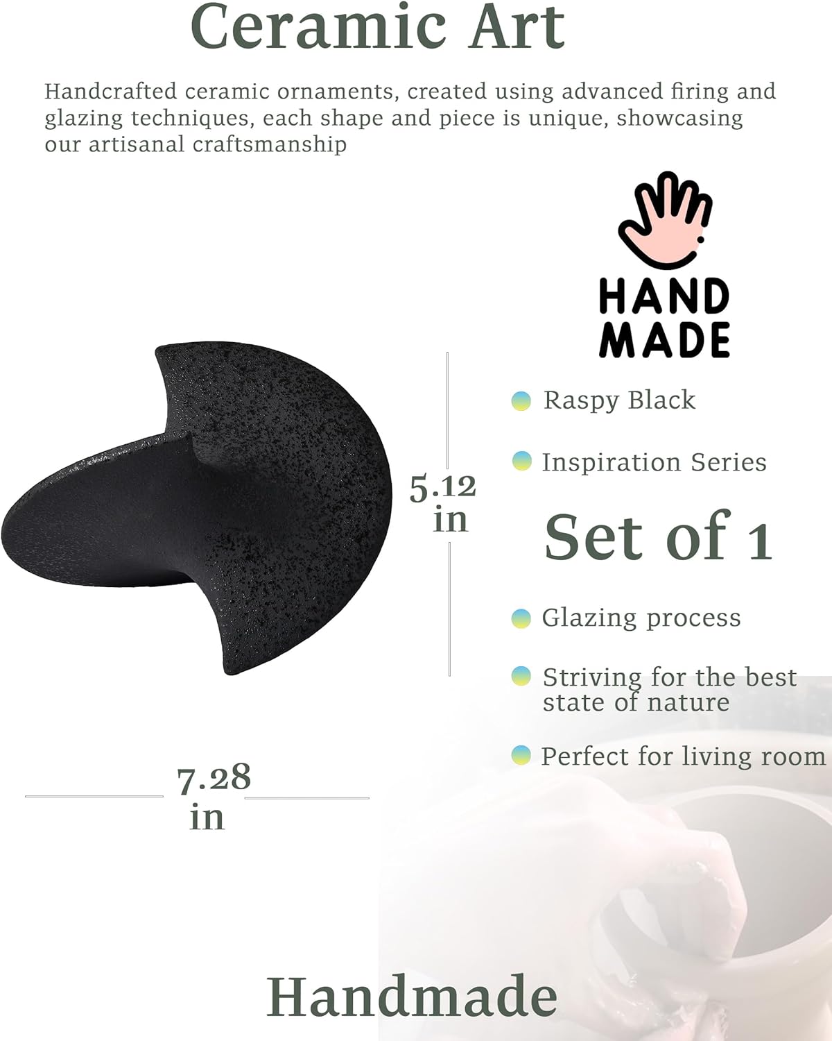 UPWOIGH Black Ceramic Balancing Sculpture 1Pack
