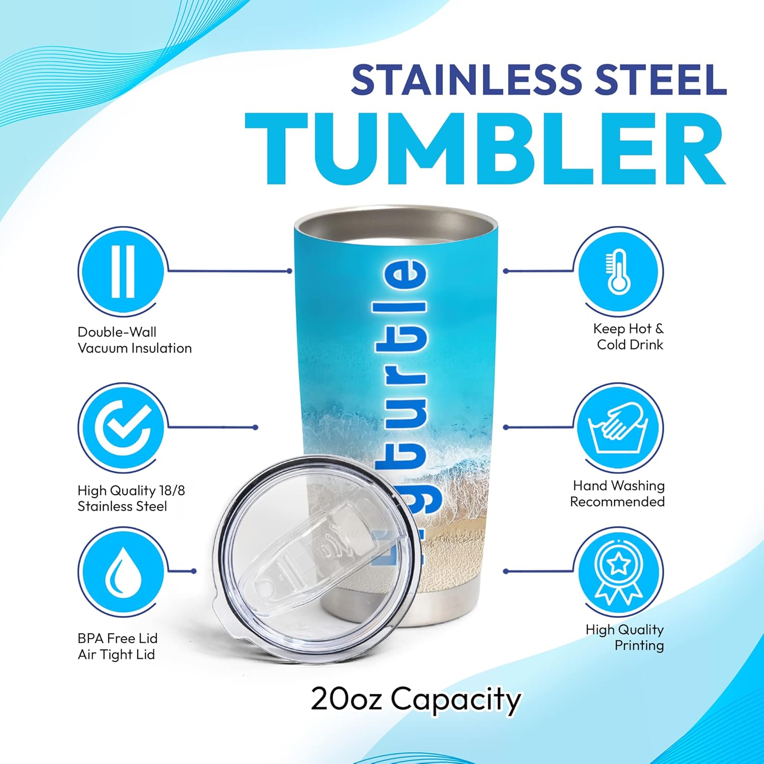 Hyturtle Personalized Baseball Tumbler 20oz
