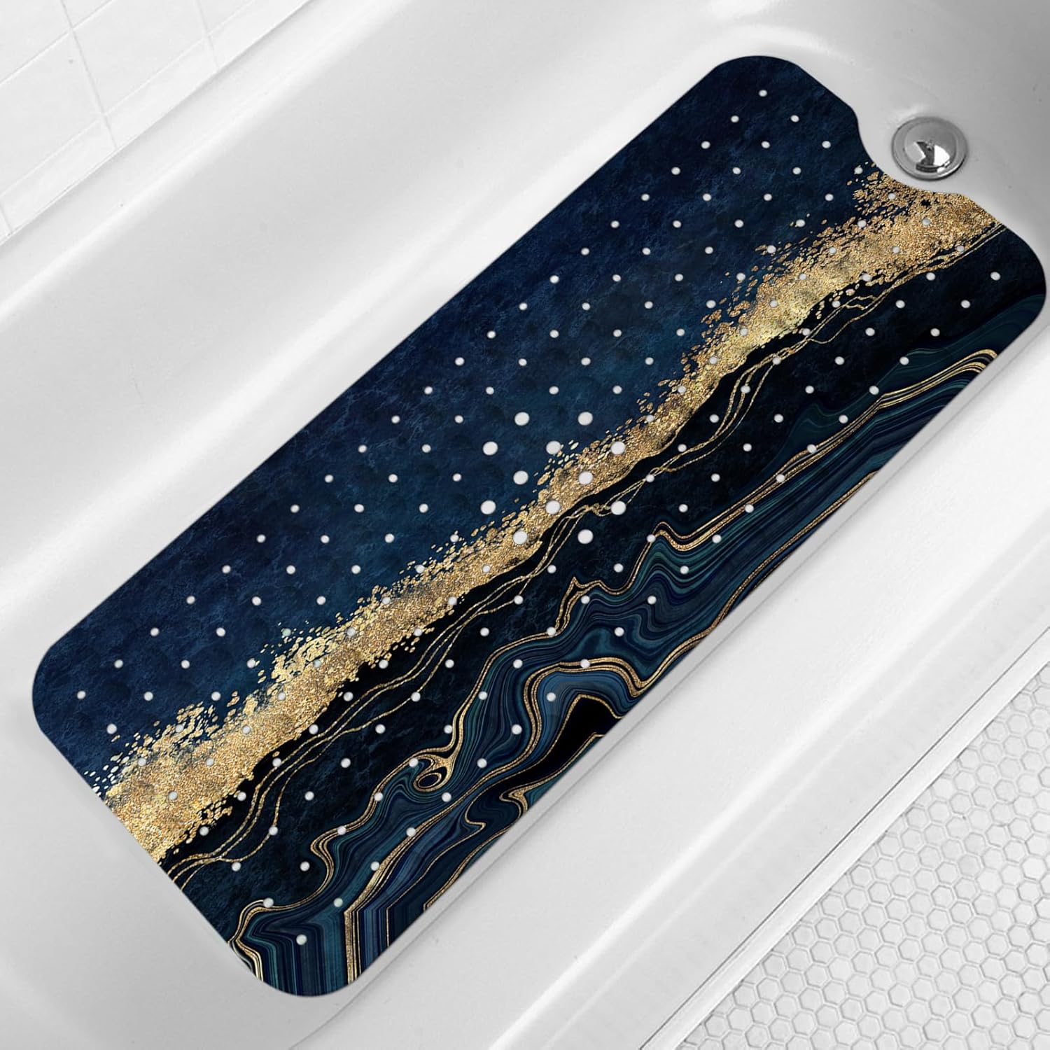 LNOND Marble Bath Tub Mat Non Slip 40 X 16 Inch