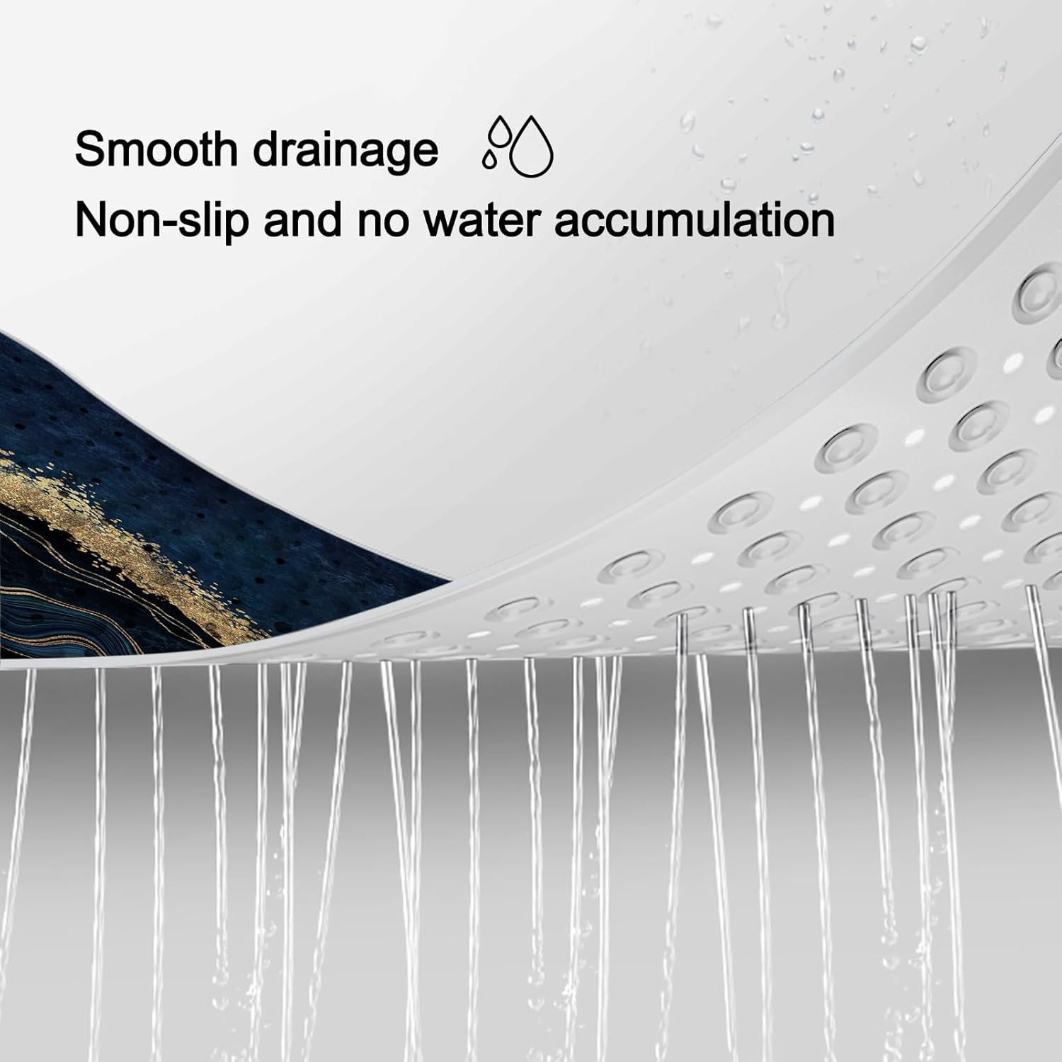 LNOND Marble Bath Tub Mat Non Slip 40 X 16 Inch