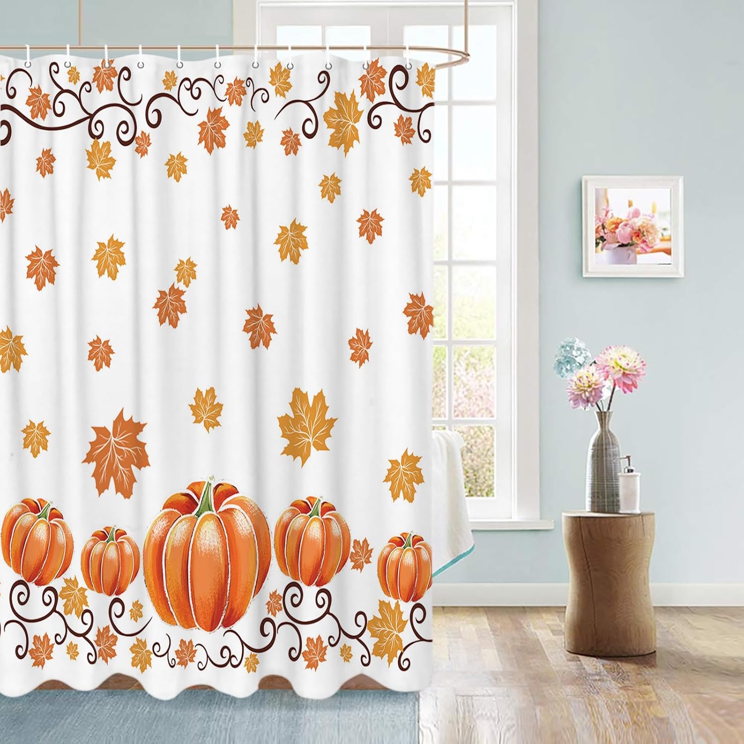 Vandarllin Fall Halloween Thanksgiving Shower Curtain Set