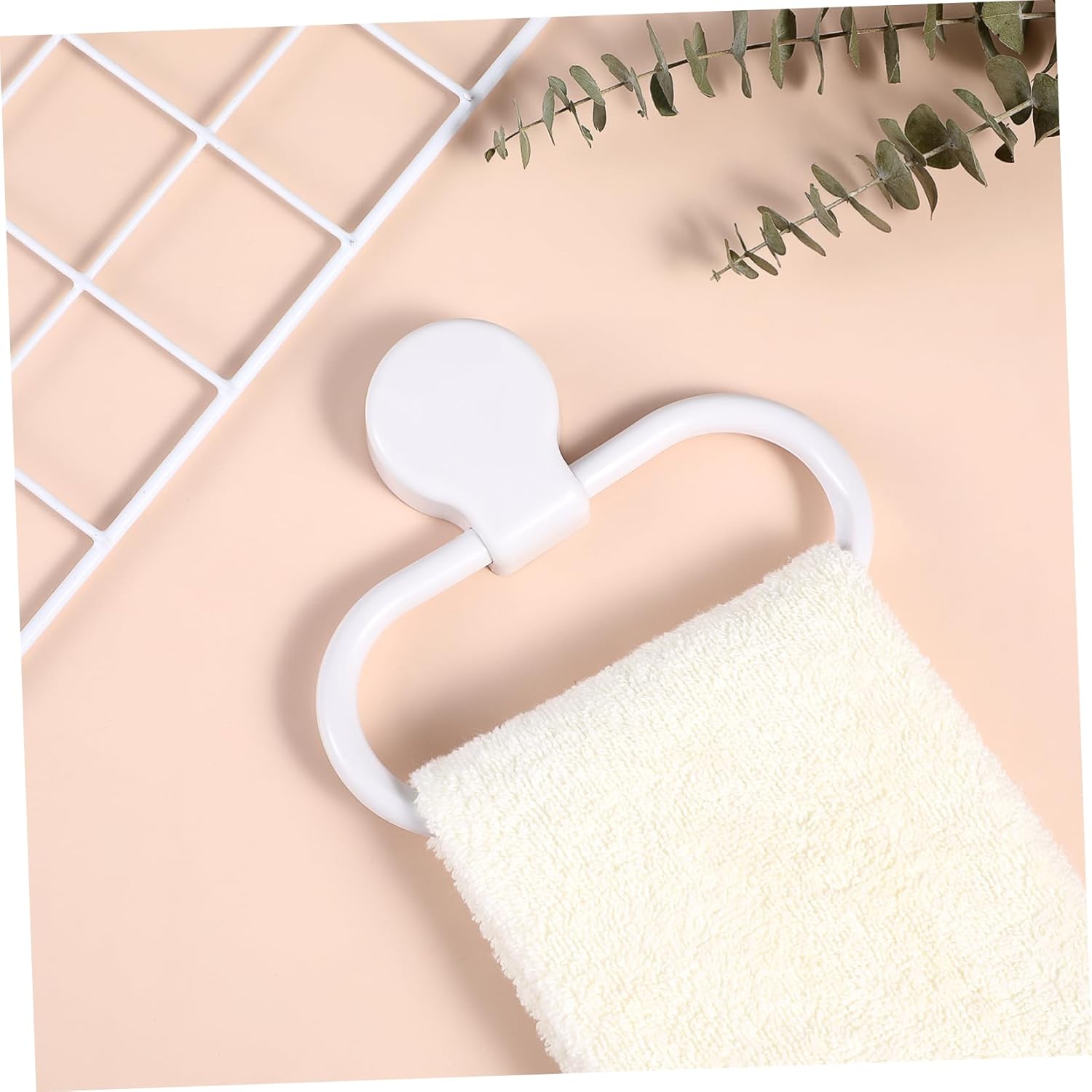 HOMSFOU Self Adhesive Towel Rack Pink Durable No Drill