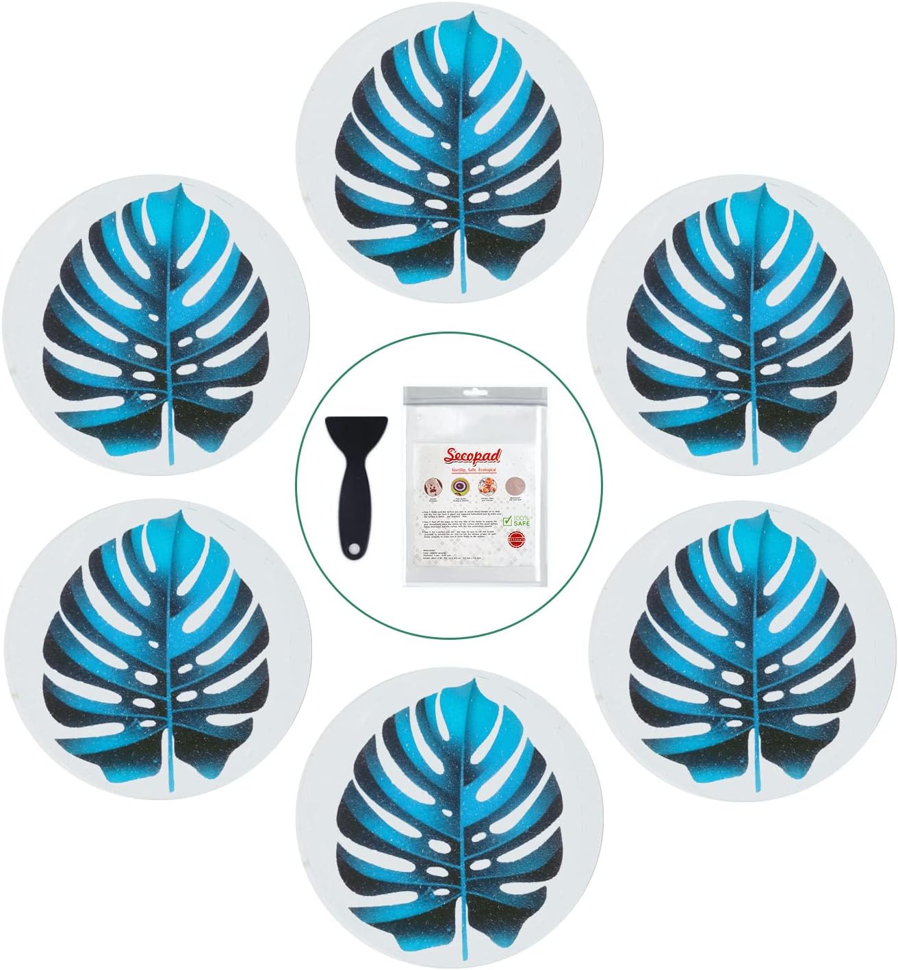 Secopad Non-Slip Bathtub Stickers 10PCS Leaf Decals