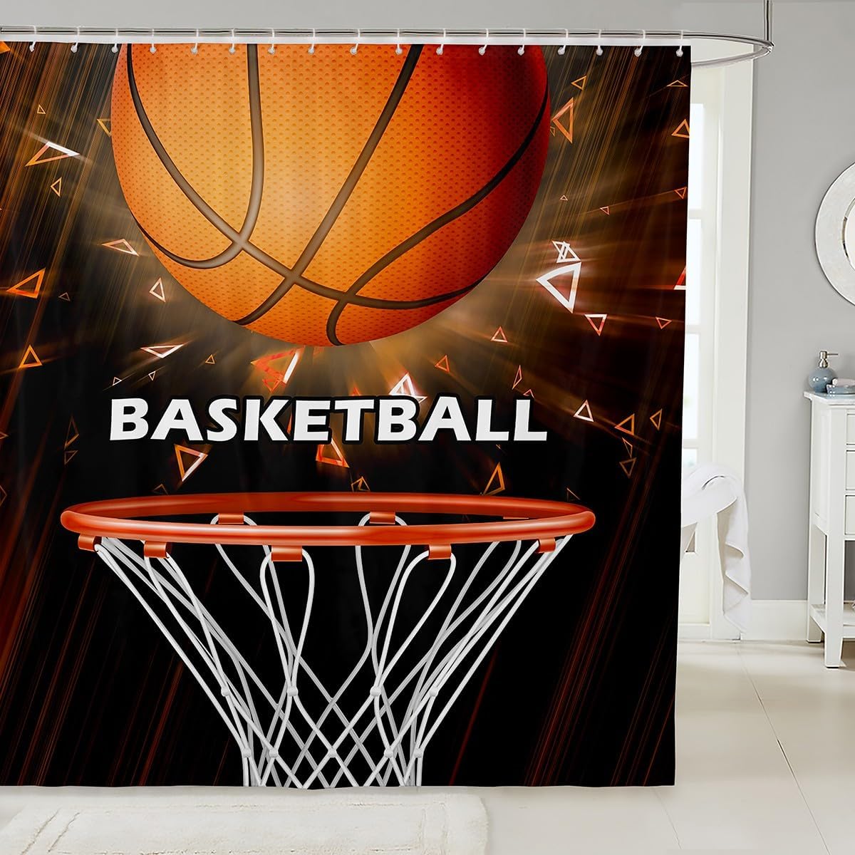 Feelyou Basketball Shower Curtain Set 72x78