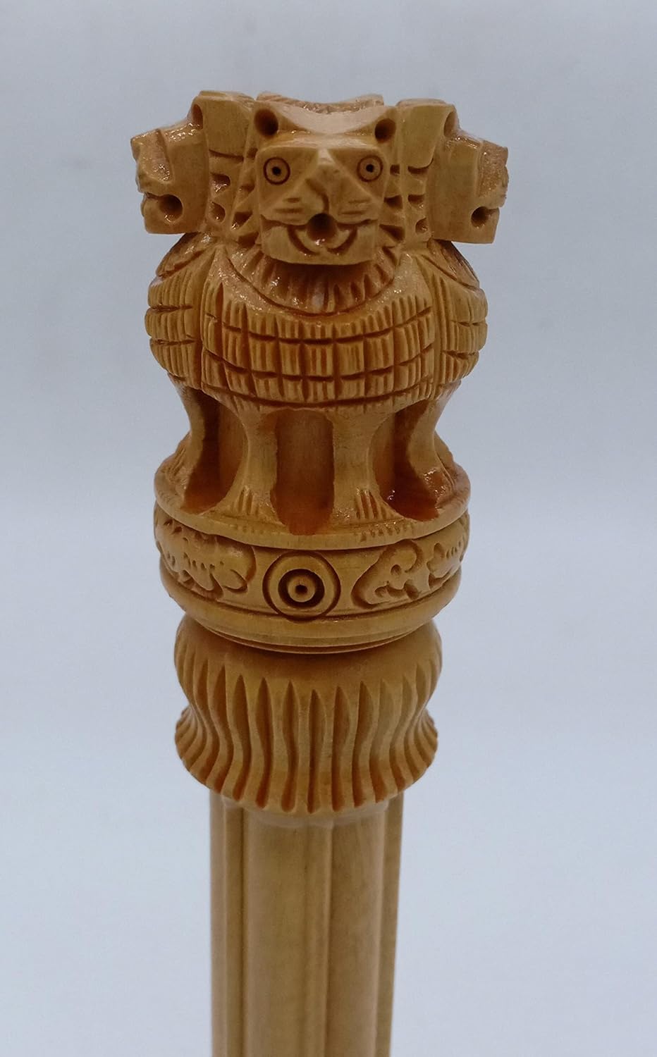 Wooden Ashoka Pillar 8 Inch Desk Table Decoration
