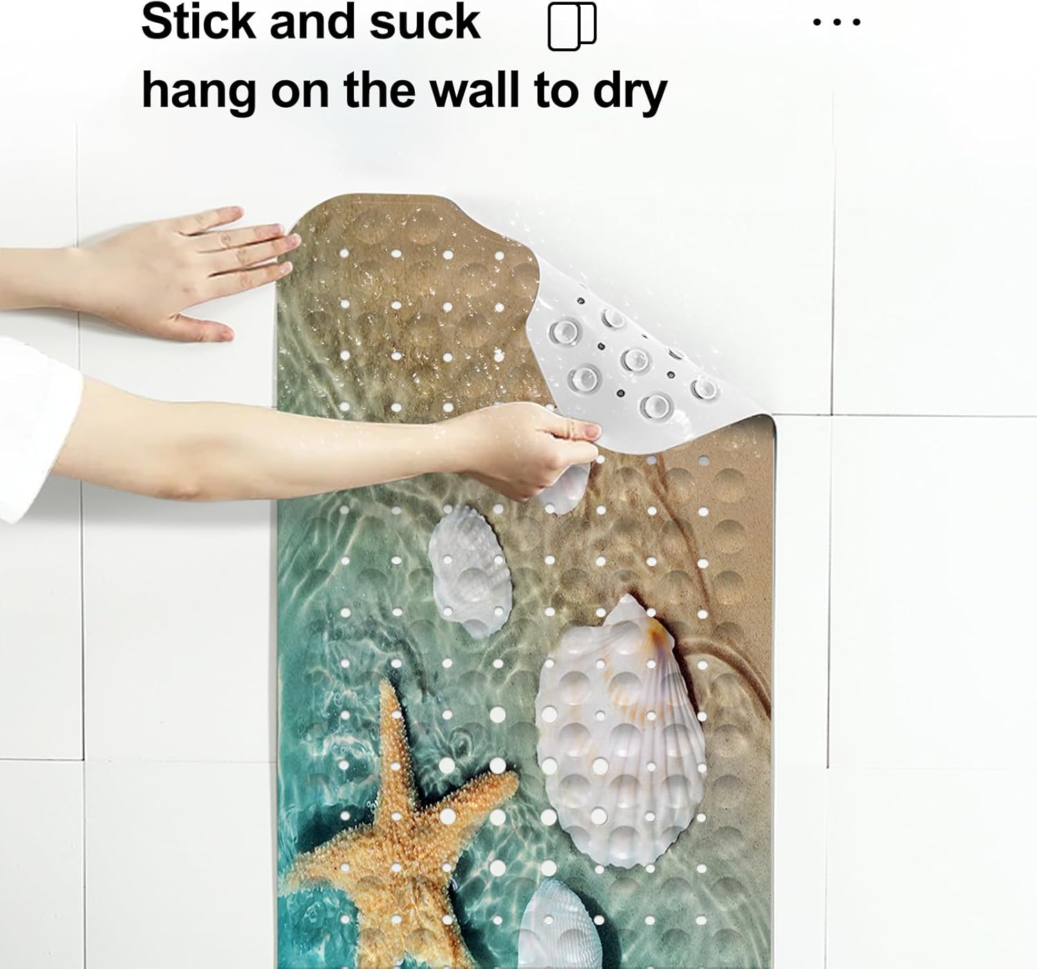 Lnond Summer Beach Bathtub Mat Non Slip 40 X 16 Inch