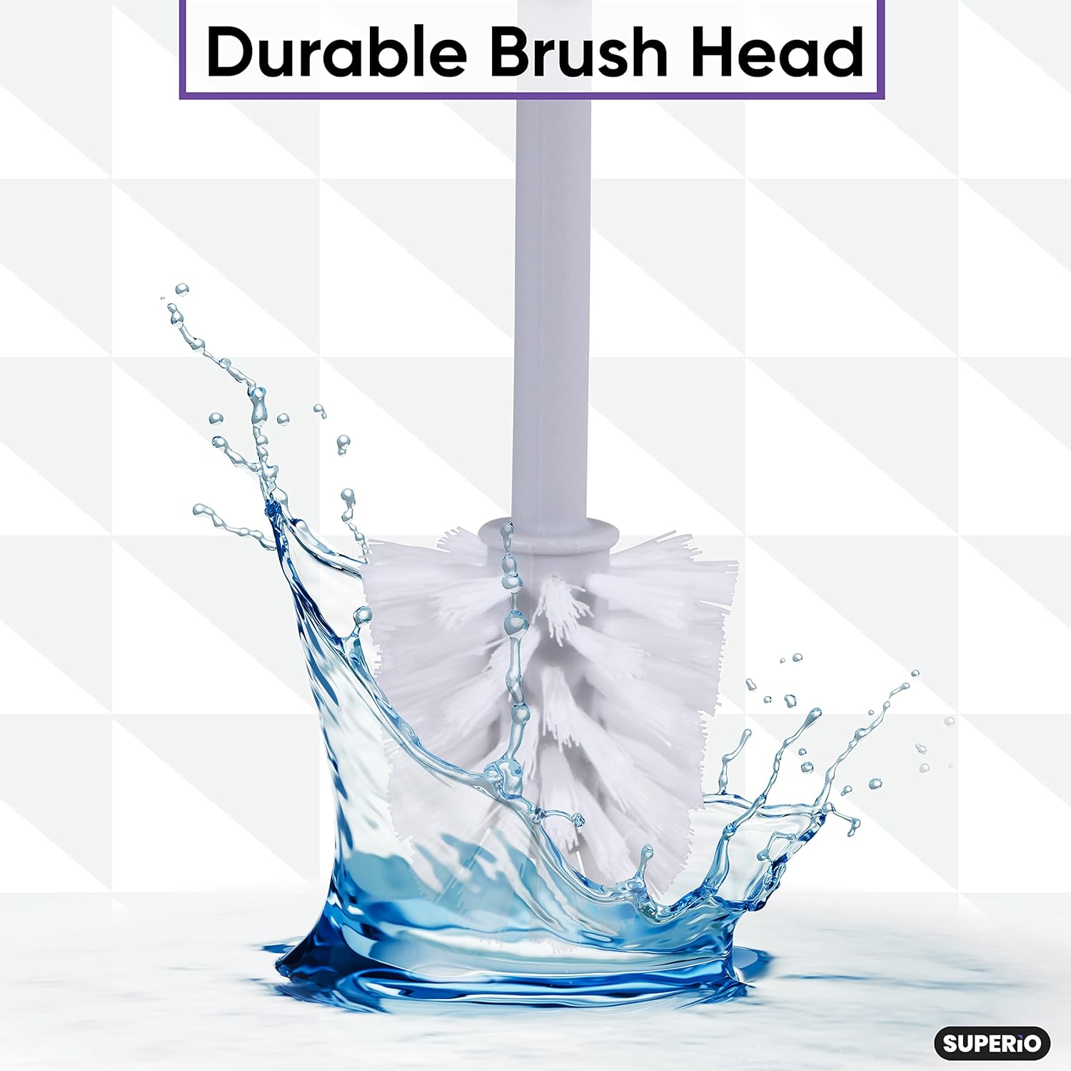 Superio Decorative Toilet Brush with Holder Set Brown