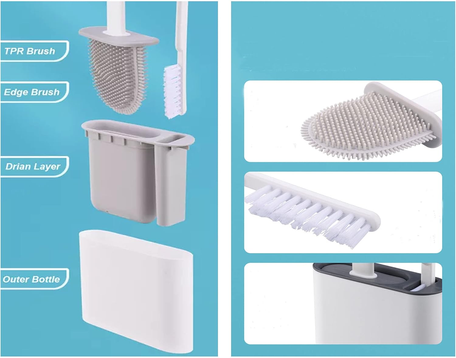 Nothers Toilet Brush and Holder Set White