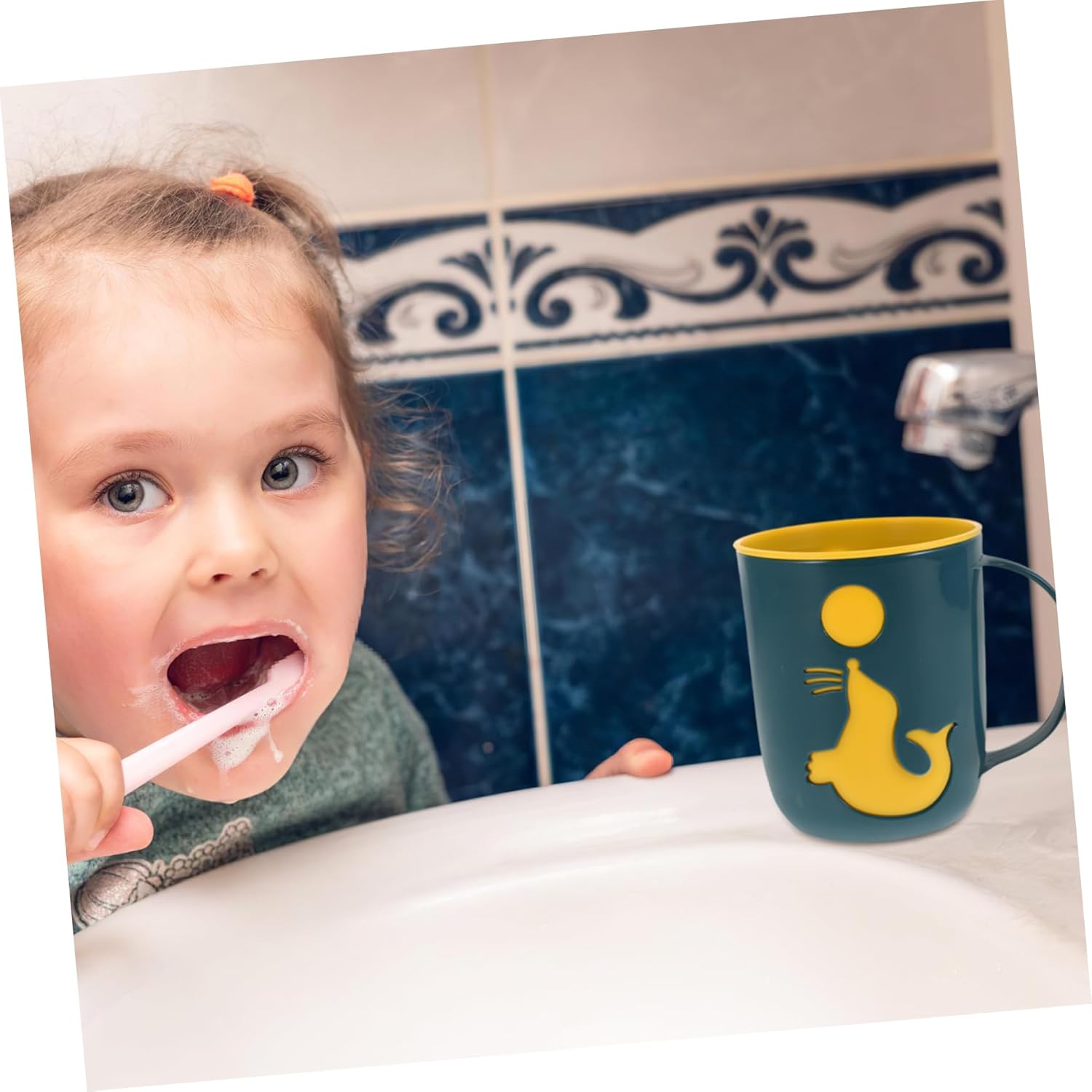 Adorable dolphin toothbrush cup travel mug for kids