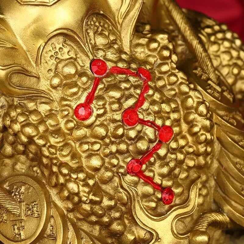 Julrybox Golden Toad Figurine Brass Wealth Statue