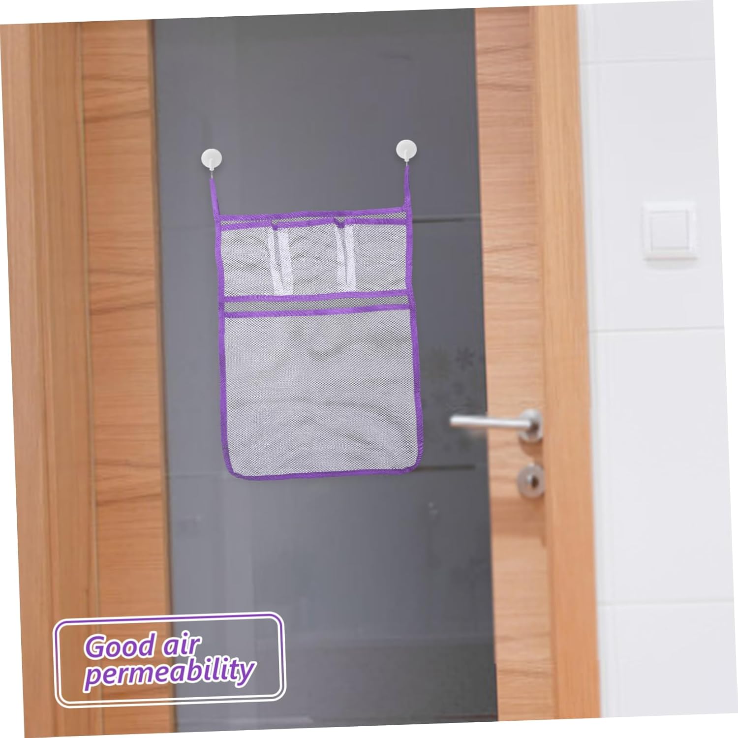 Hoement Bathroom Travel Organizer Hanging Pockets Mesh Storage Bag