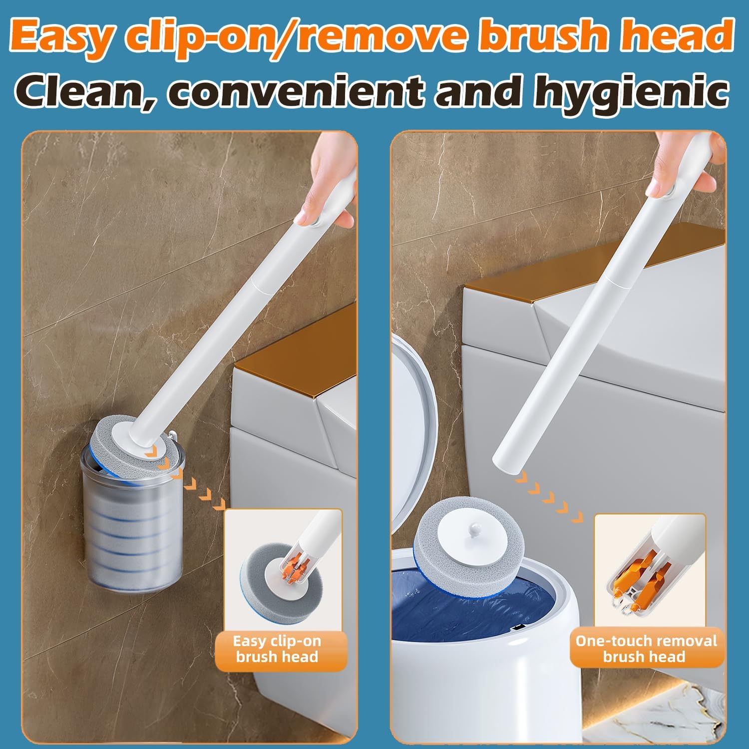MOPALL 30 Count Toilet Brush Refills for Deep Cleaning