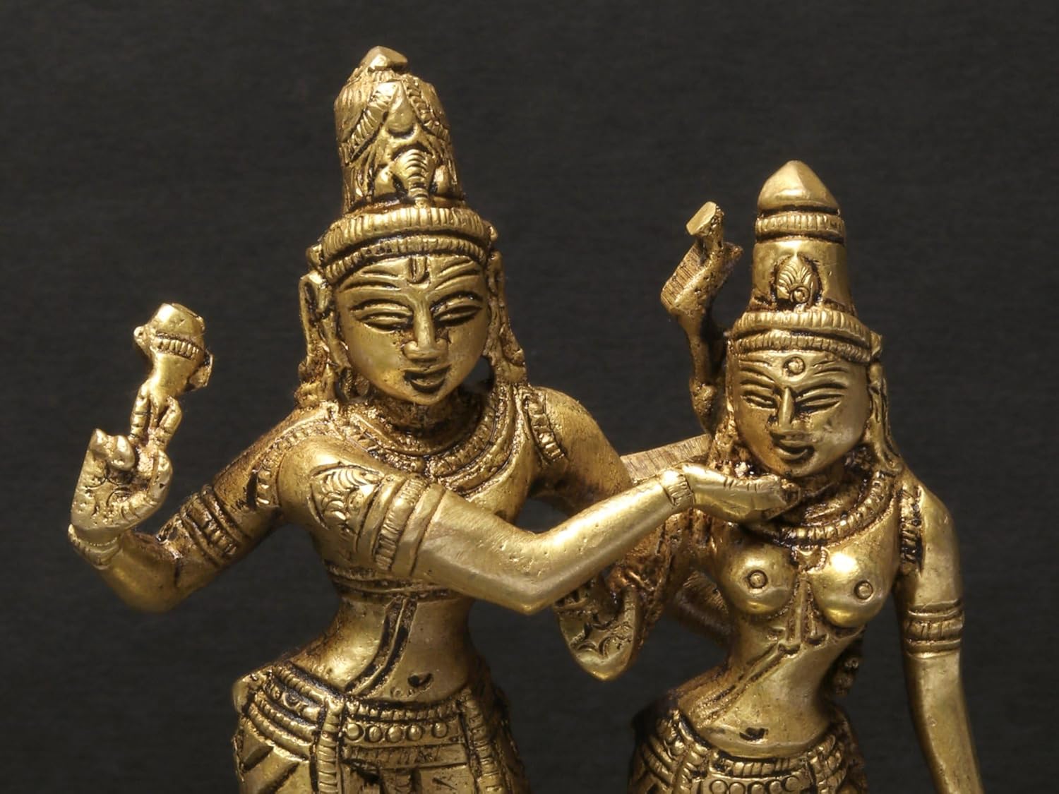 5-Inch Dancing Lord Shiva Parvati Brass Statue