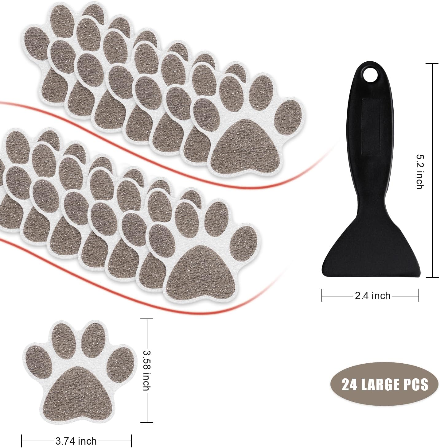 Secopad Non-Slip Bathtub Stickers 24pcs Bear Paw Design