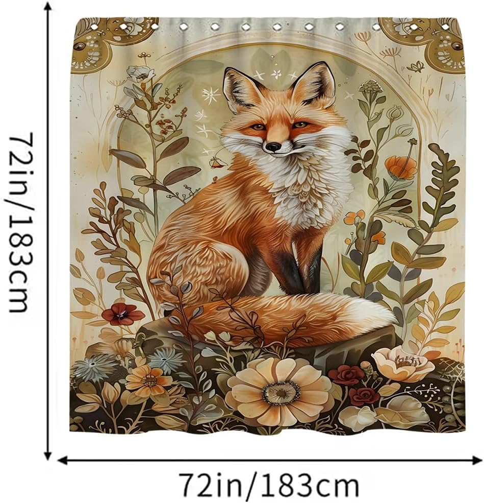 Reateforin Kids Woodland Animal Shower Curtain Set
