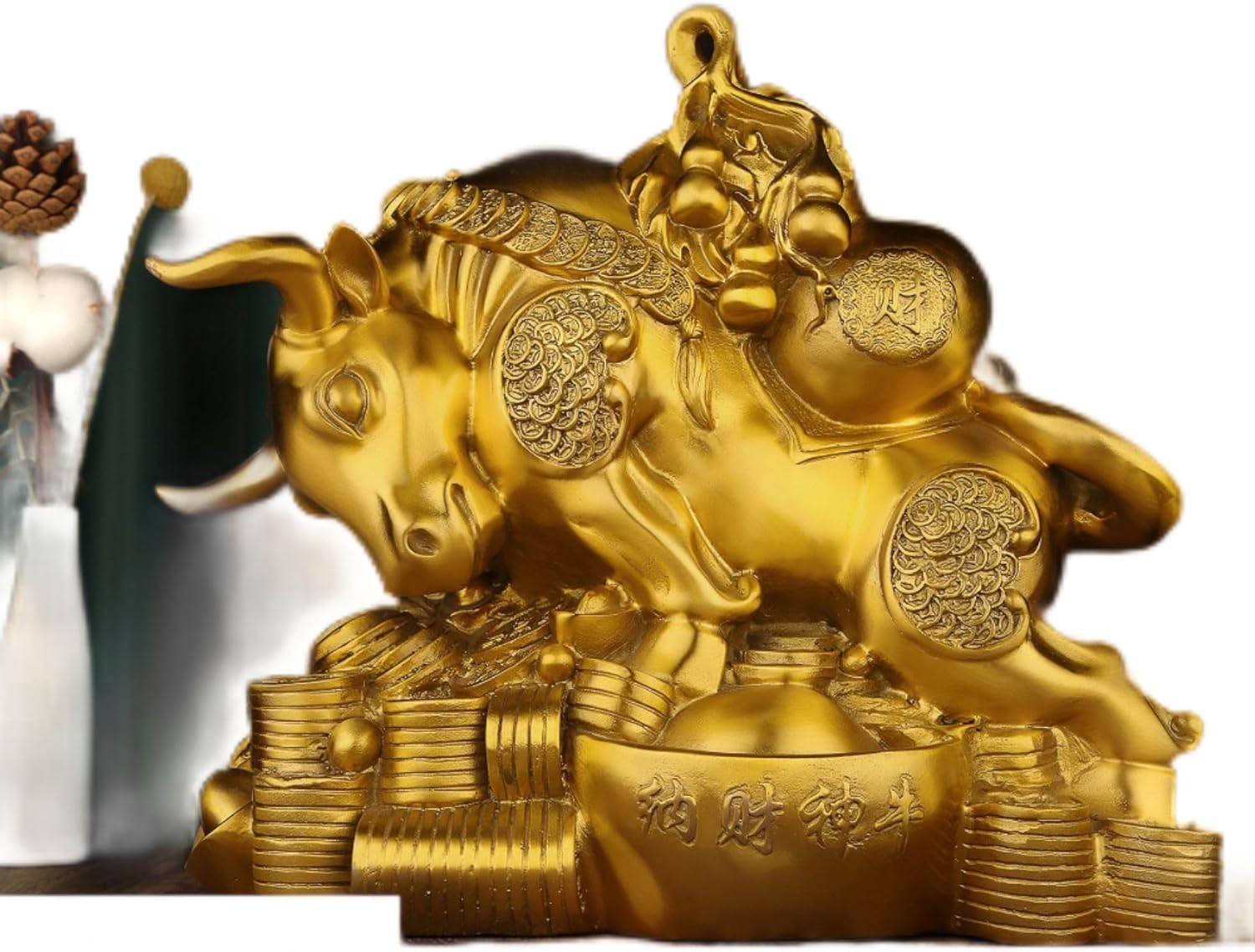Usoway Big Copper Ox Statue for Wealth and Prosperity