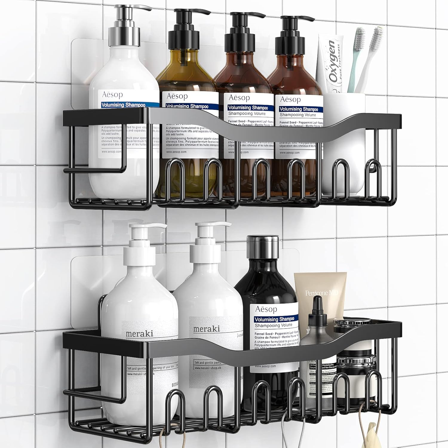 EUDELE 2 Pack Shower Caddy Organizer No Drilling