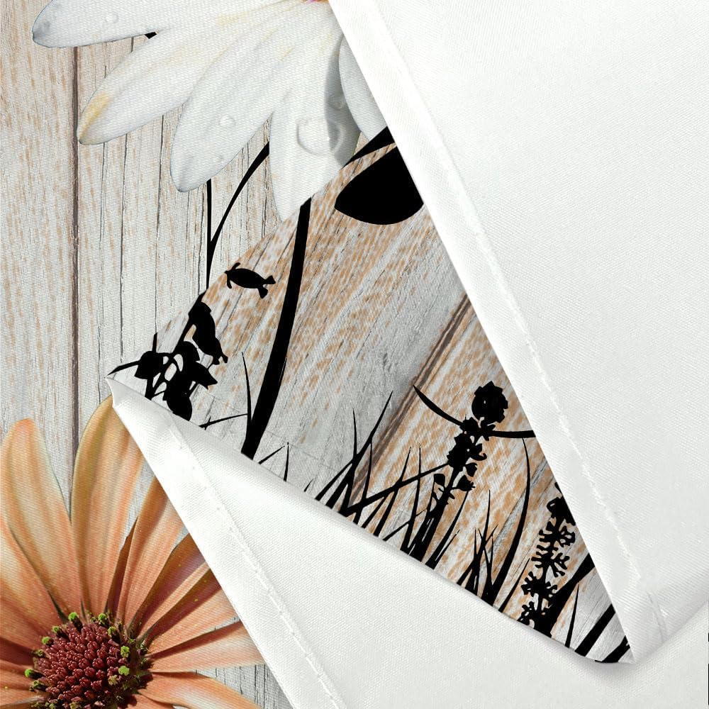Rustic Farmhouse Floral Shower Curtain Set with Hooks
