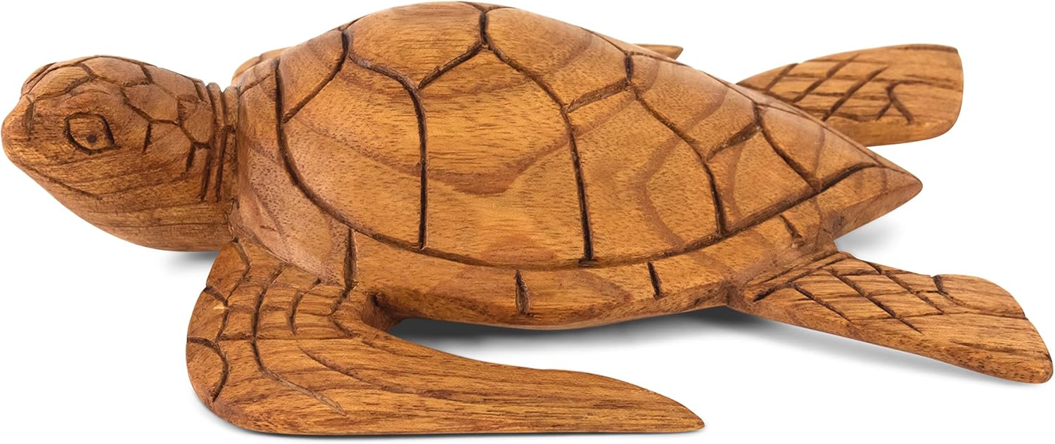 Hand Carved Wooden Tortoise Statue - 95 Long Home Decor