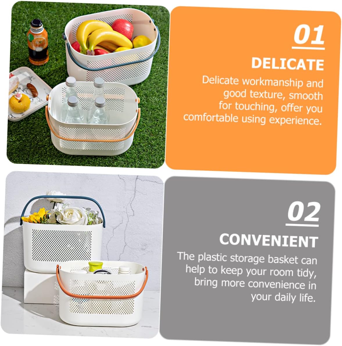 Cabilock Portable Shower Basket with Handles for Home and Travel
